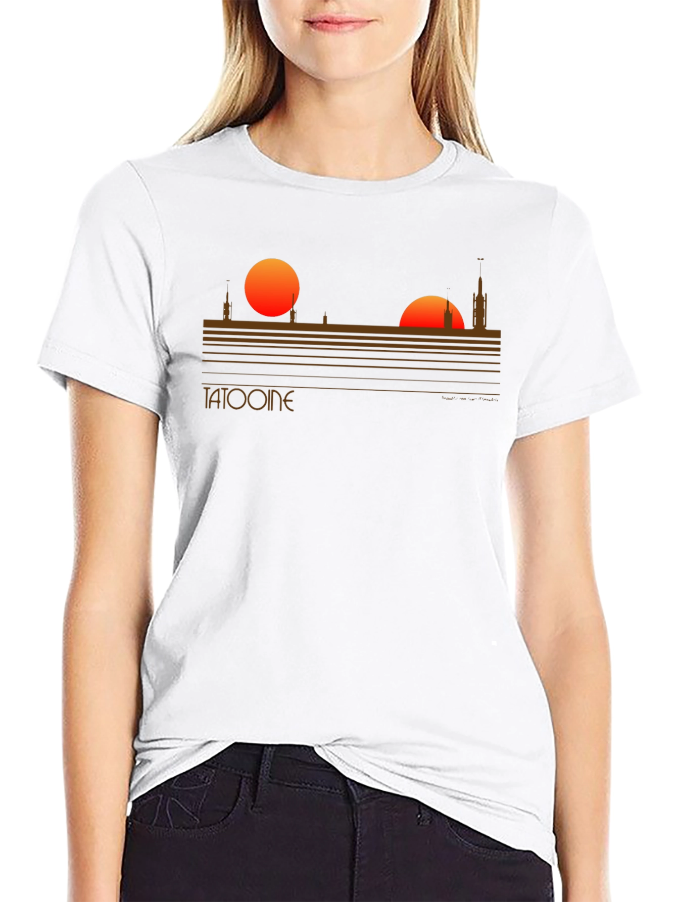 Tatooine Sunset Graphic Tee - Sci-Fi Style