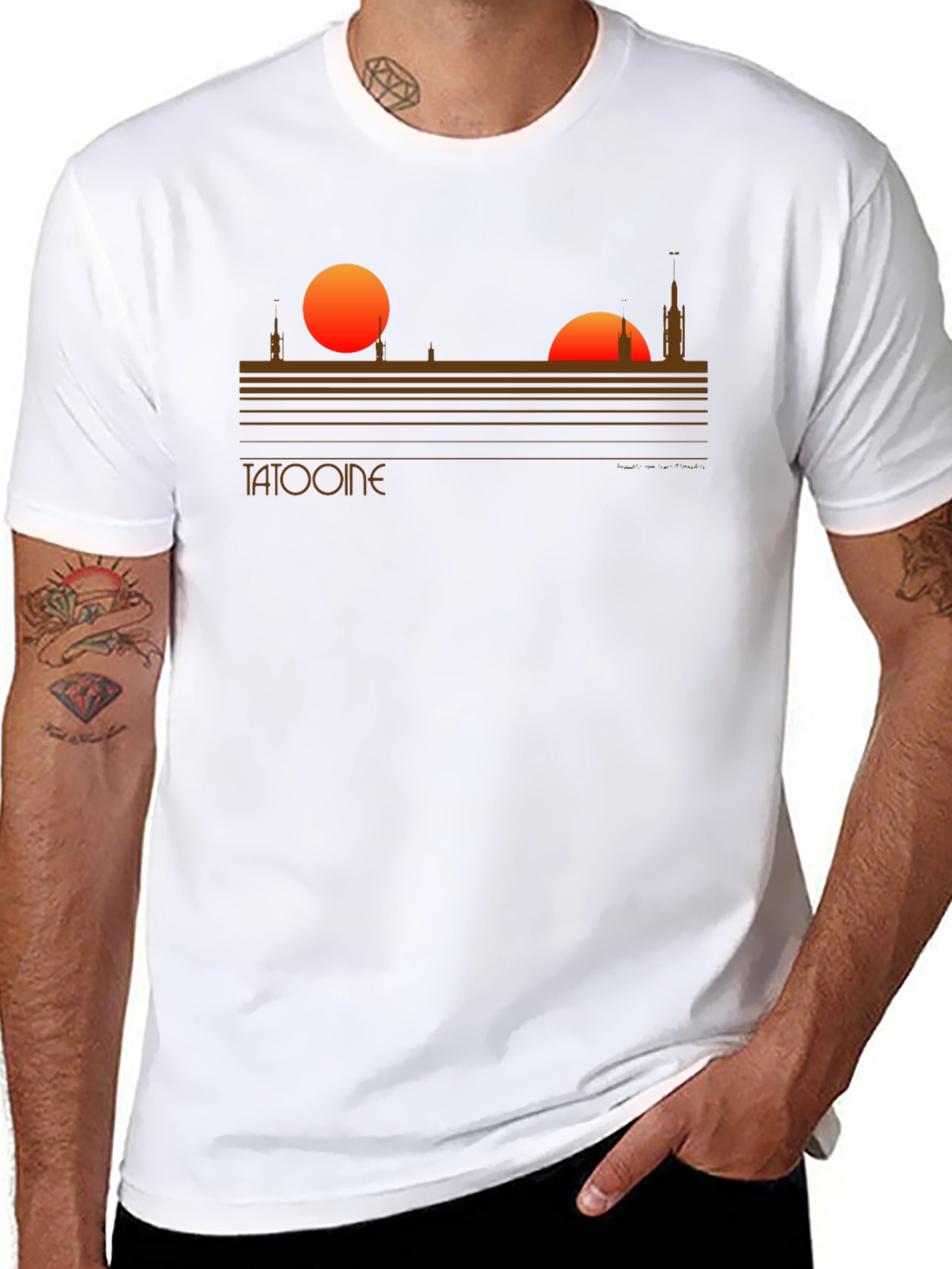 Tatooine Sunset Graphic Tee - Sci-Fi Style