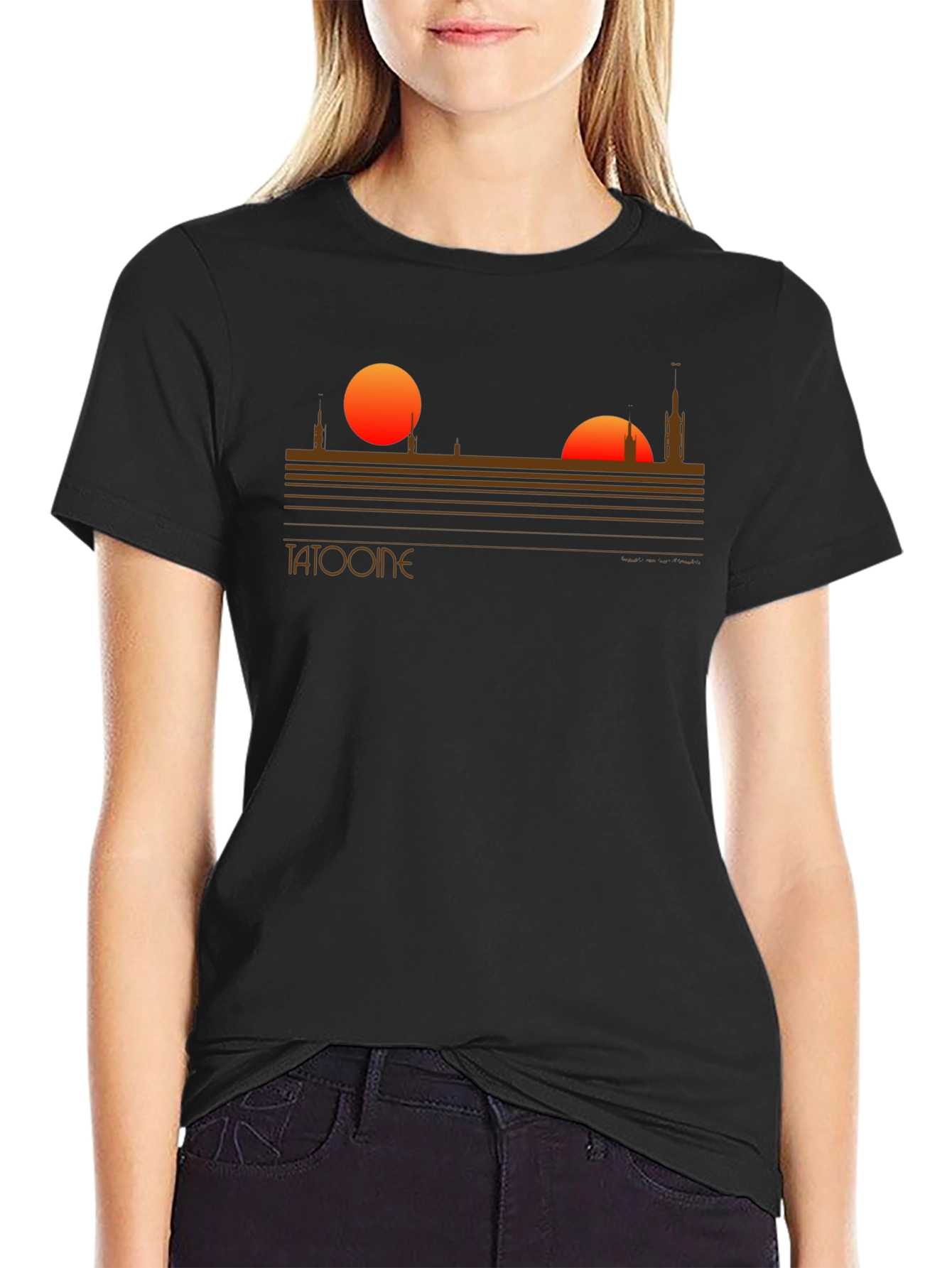 Tatooine Sunset Graphic Tee - Sci-Fi Style