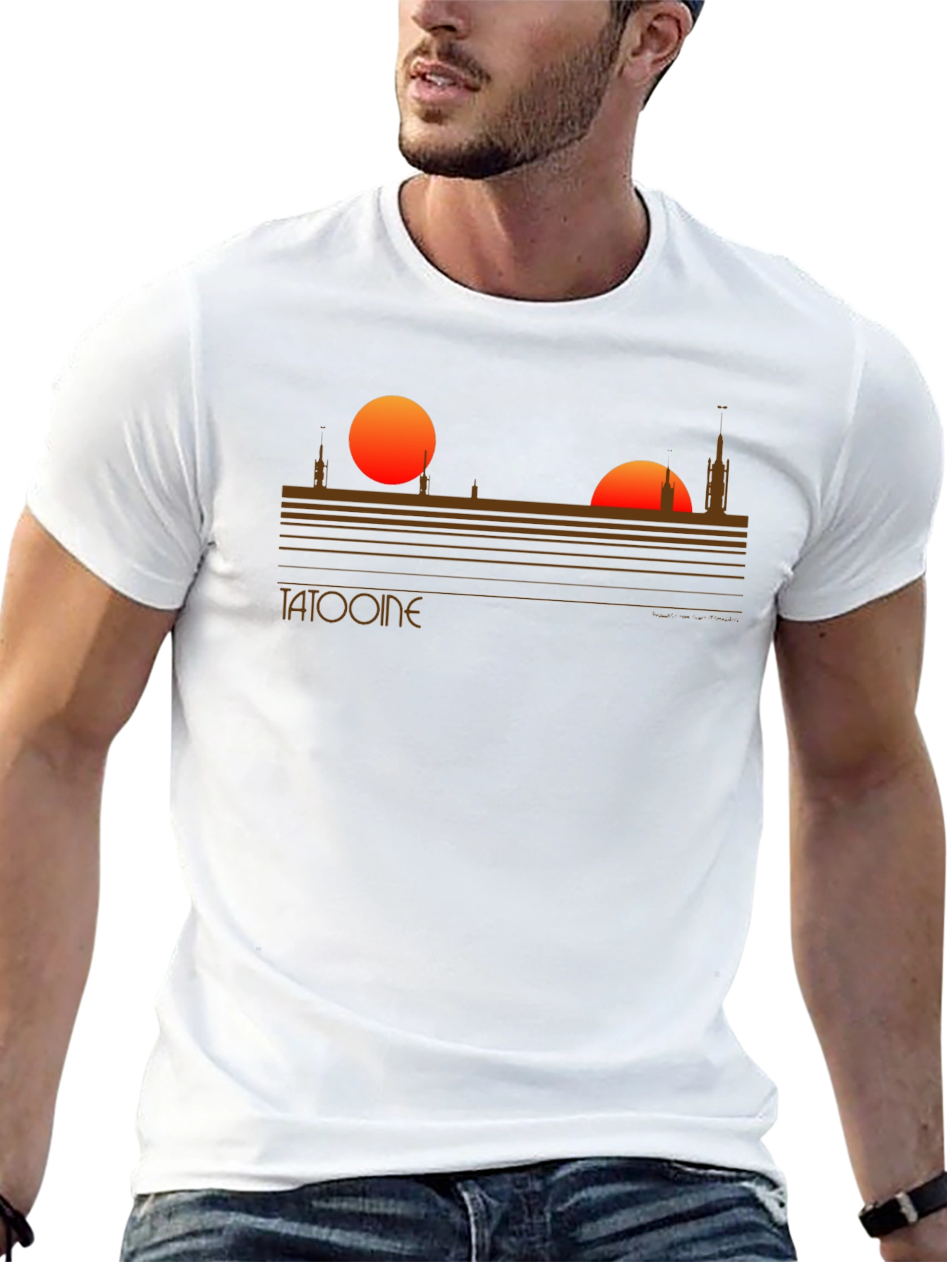 Tatooine Sunset Graphic Tee - Sci-Fi Style