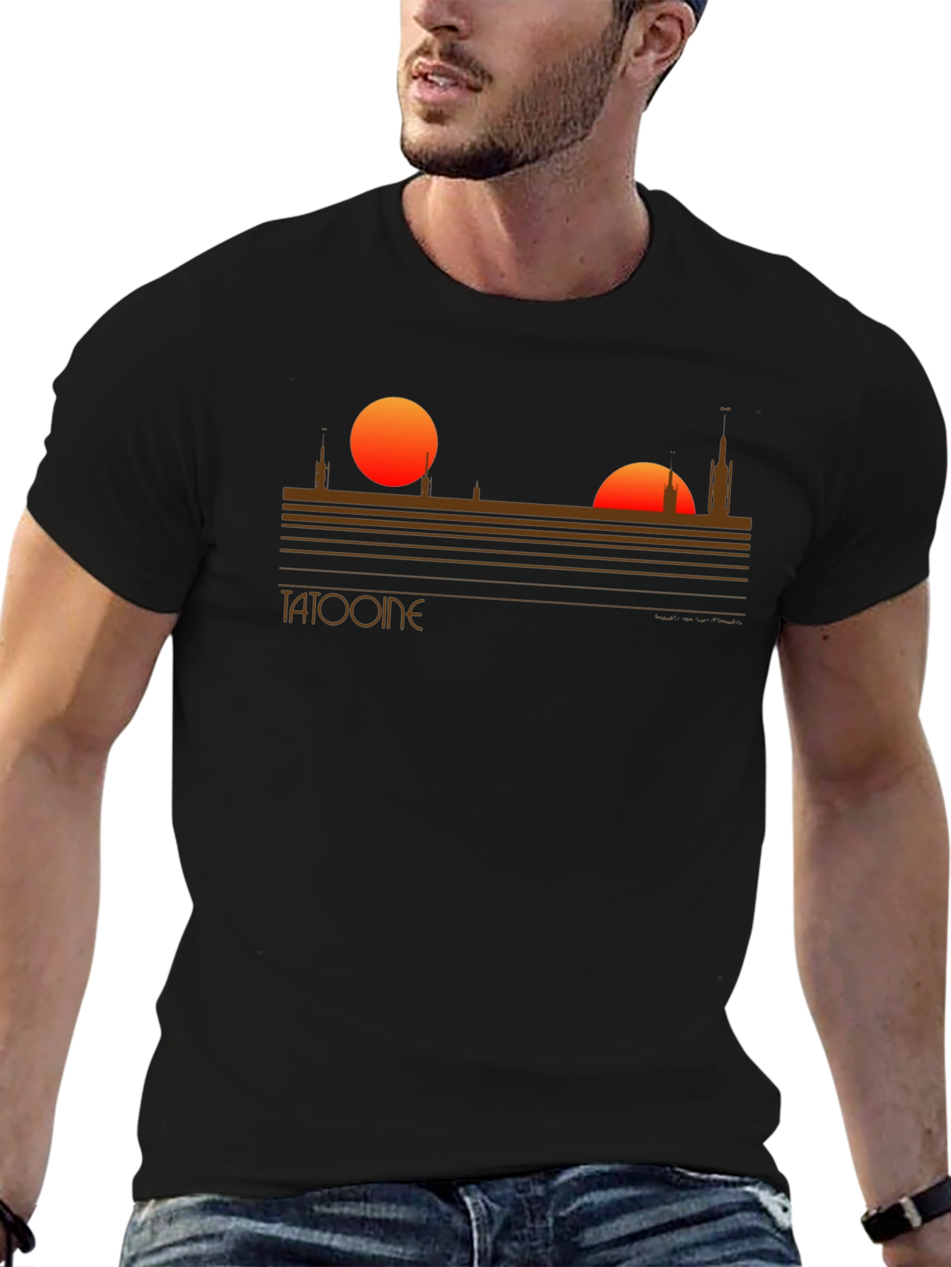 Tatooine Sunset Graphic Tee - Sci-Fi Style