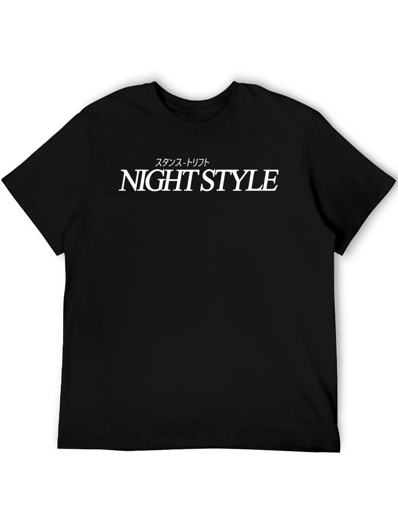 Night Style Graphic Tee - Black