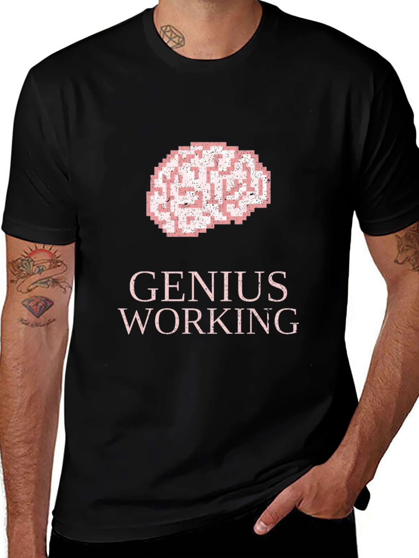 Genius Working T-Shirt: Brain Graphic Tee