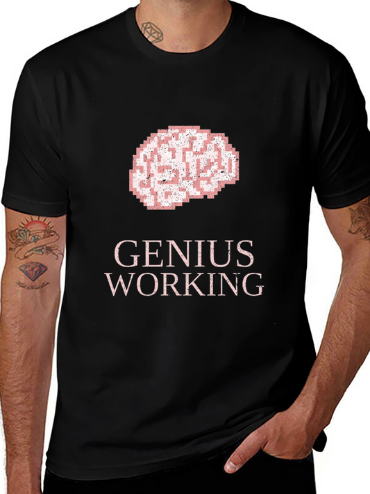 Genius Working T-Shirt: Brain Graphic Tee