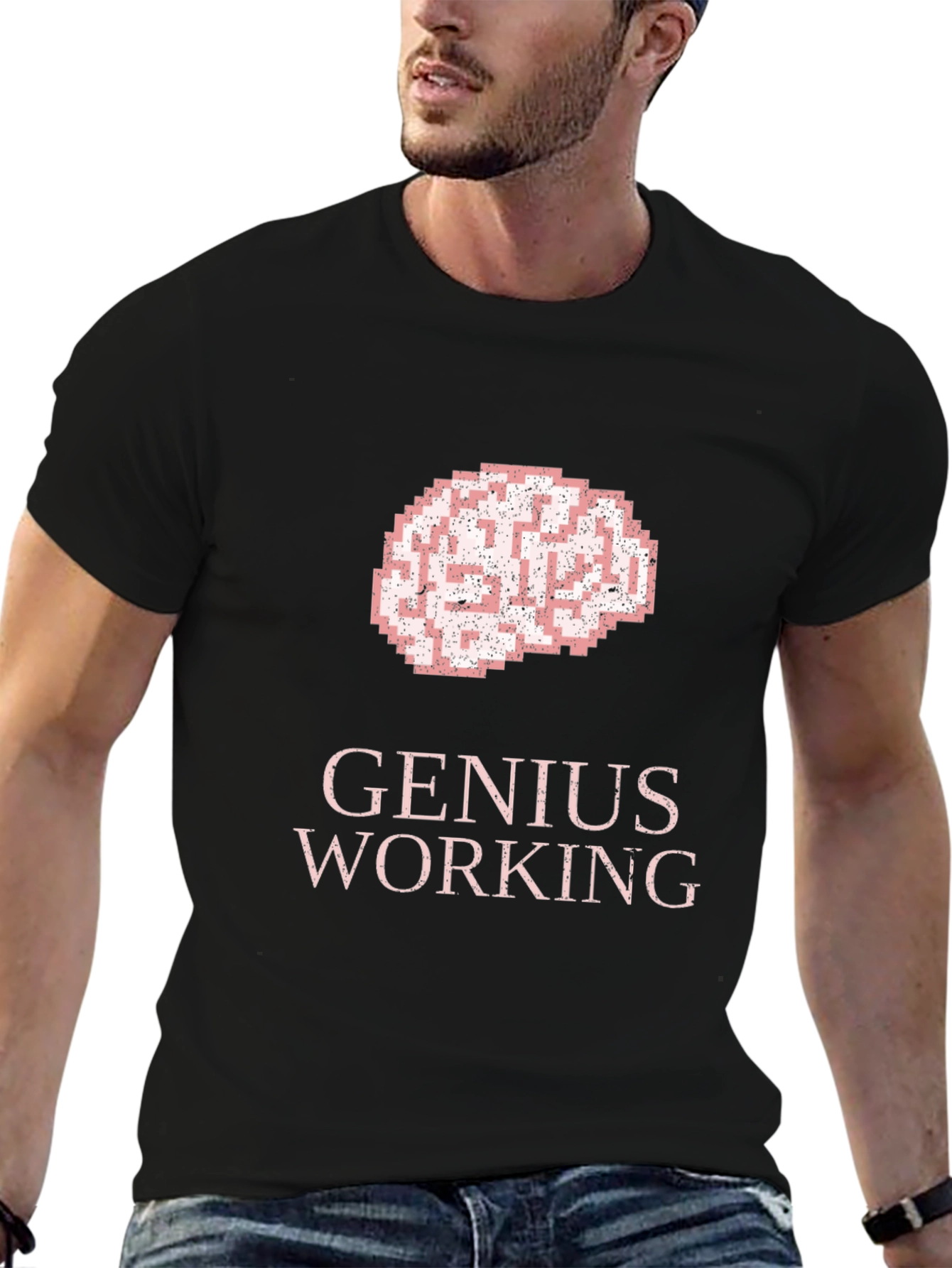 Genius Working T-Shirt: Brain Graphic Tee