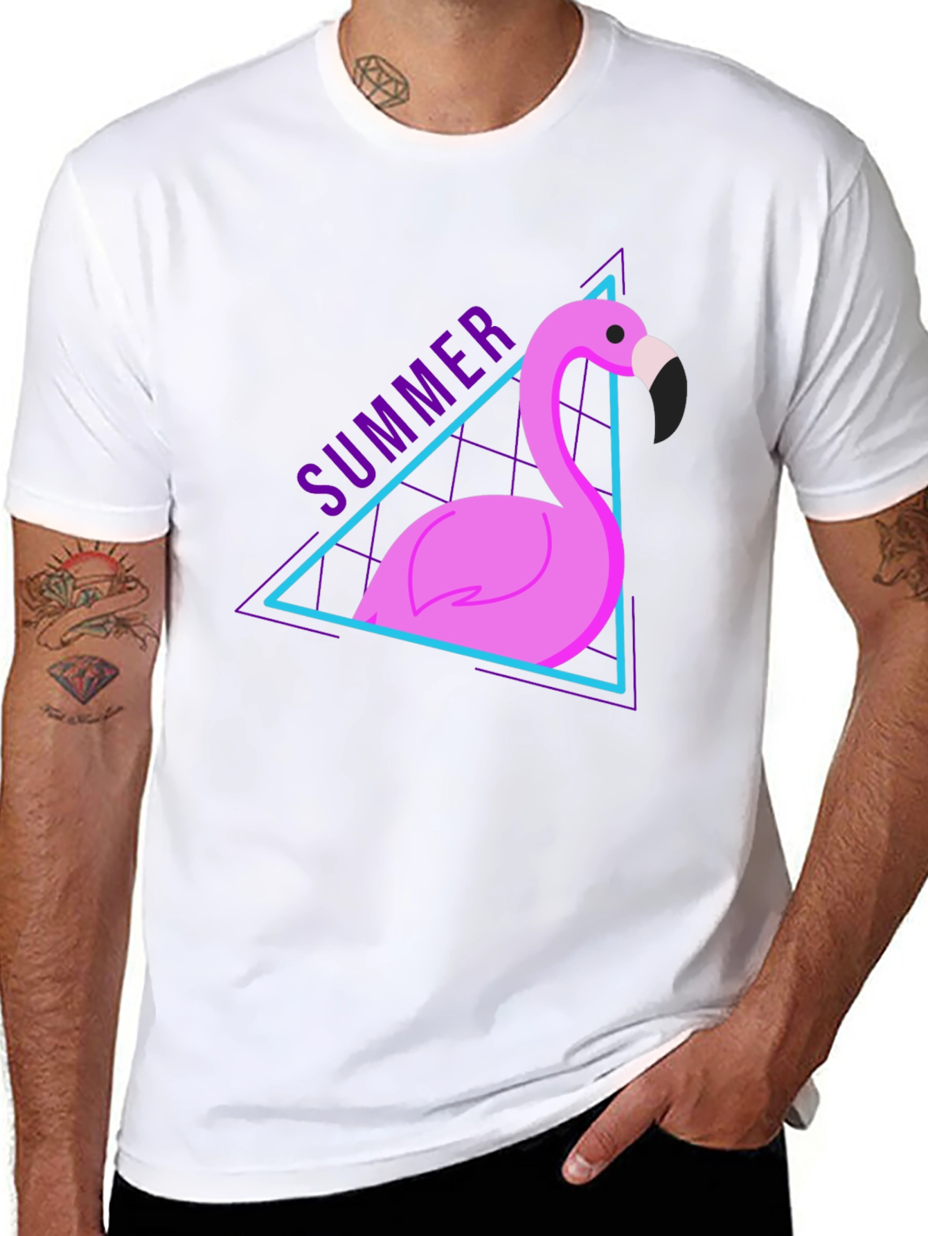 Summer Flamingo Graphic T-Shirt - Trendy Design