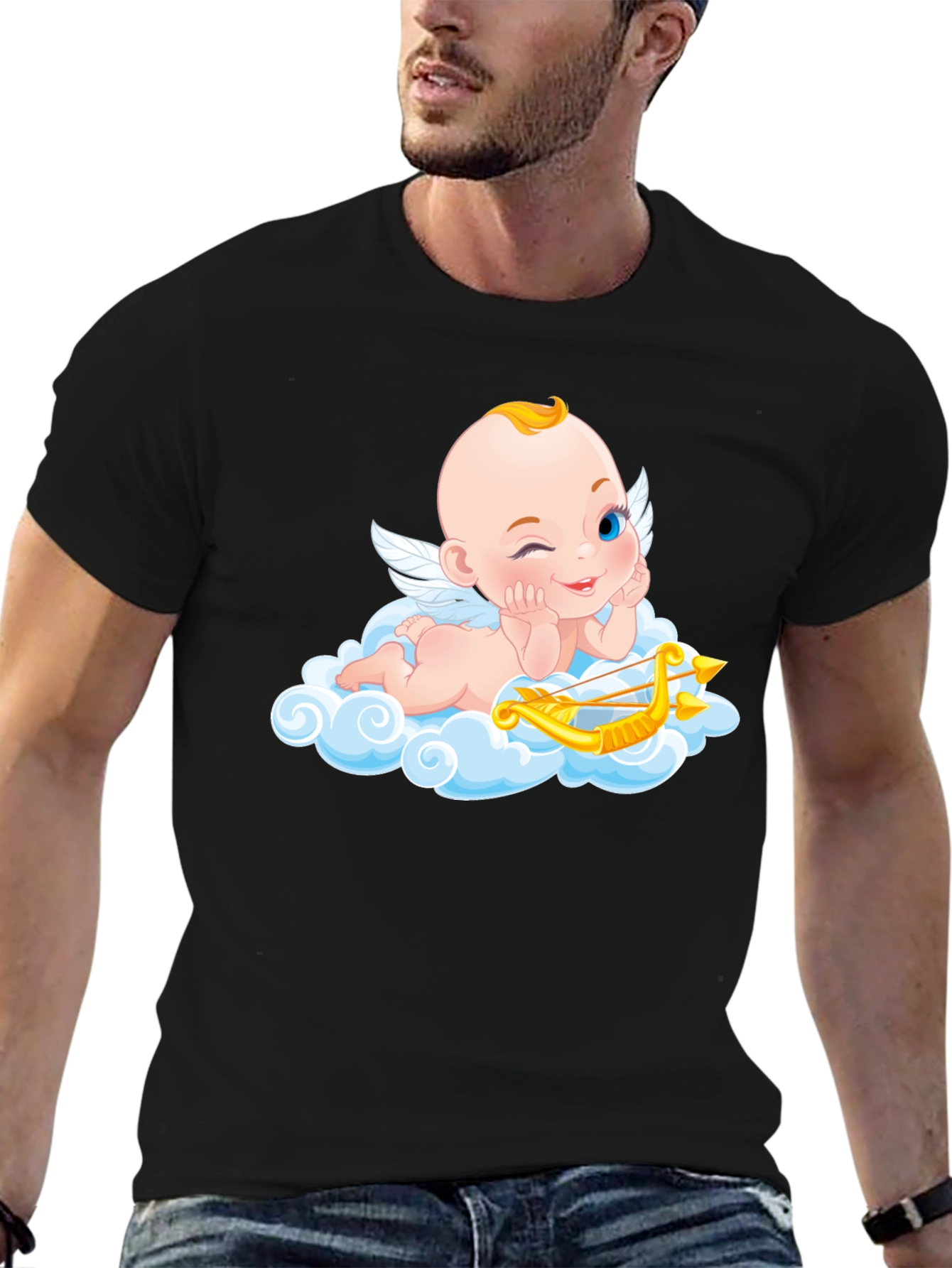 Cupid Angel Graphic T-Shirt - Whimsical Design