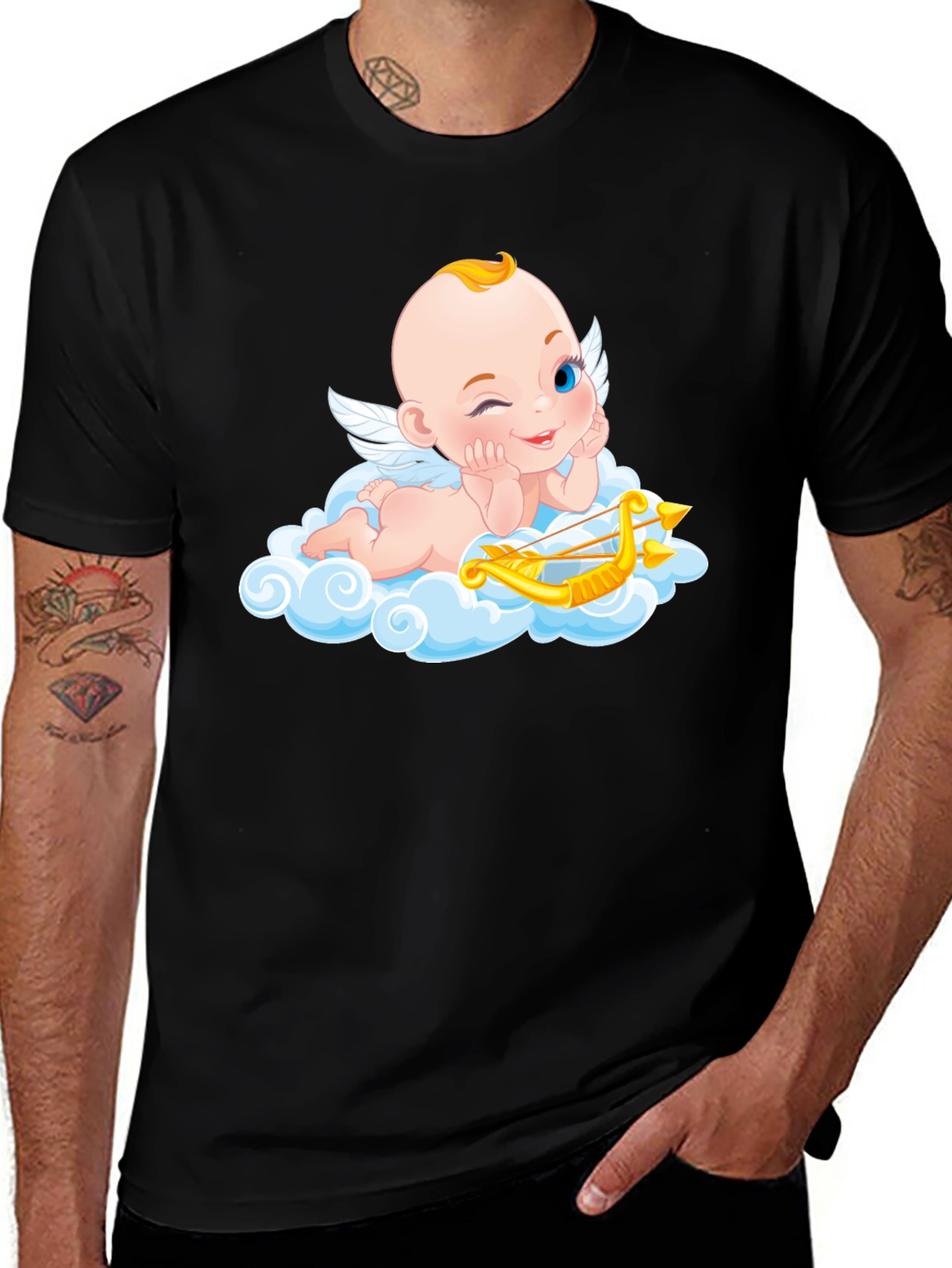 Cupid Angel Graphic T-Shirt - Whimsical Design