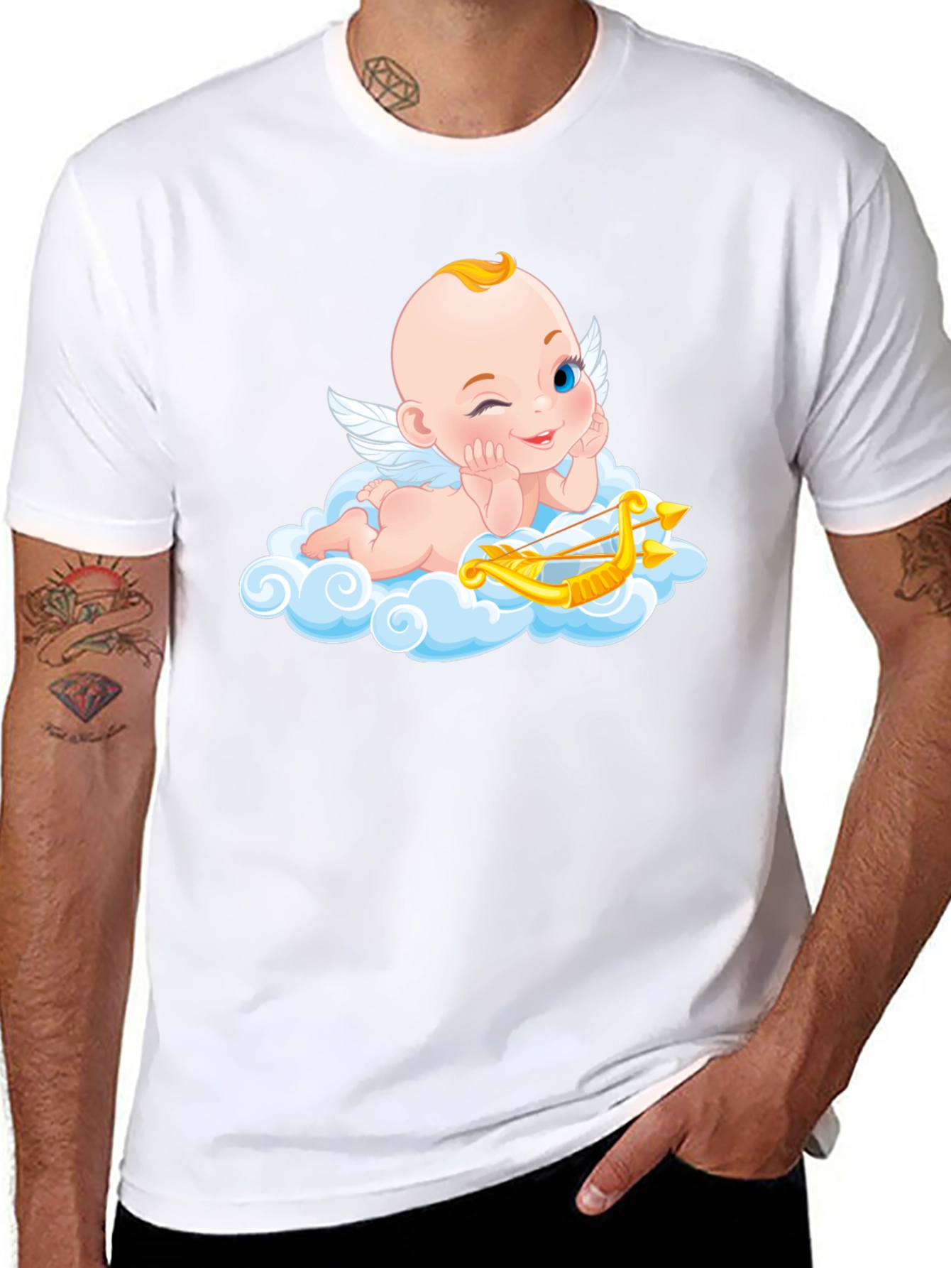 Cupid Angel Graphic T-Shirt - Whimsical Design