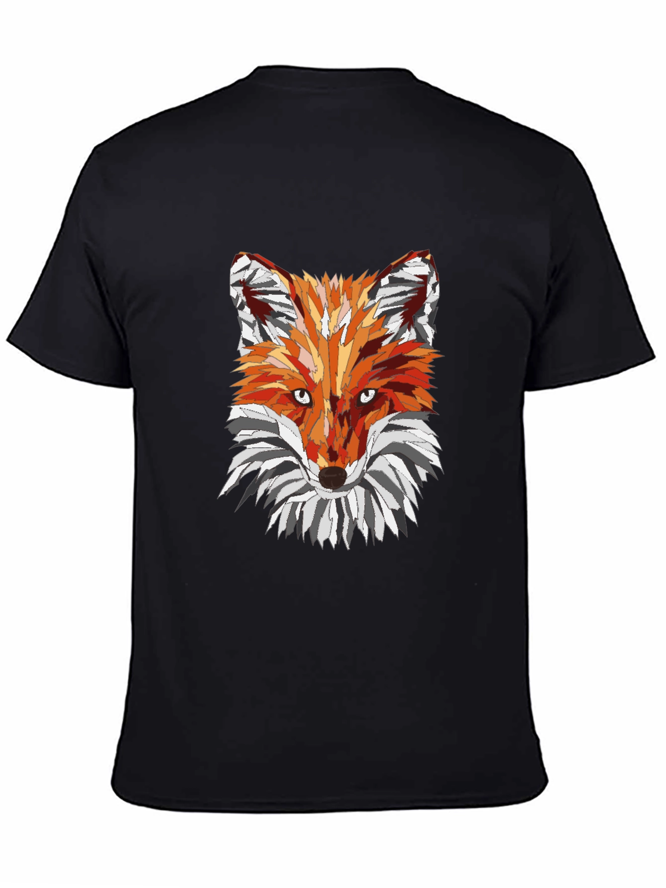 Geometric Fox Graphic T-Shirt - Mens Black Tee