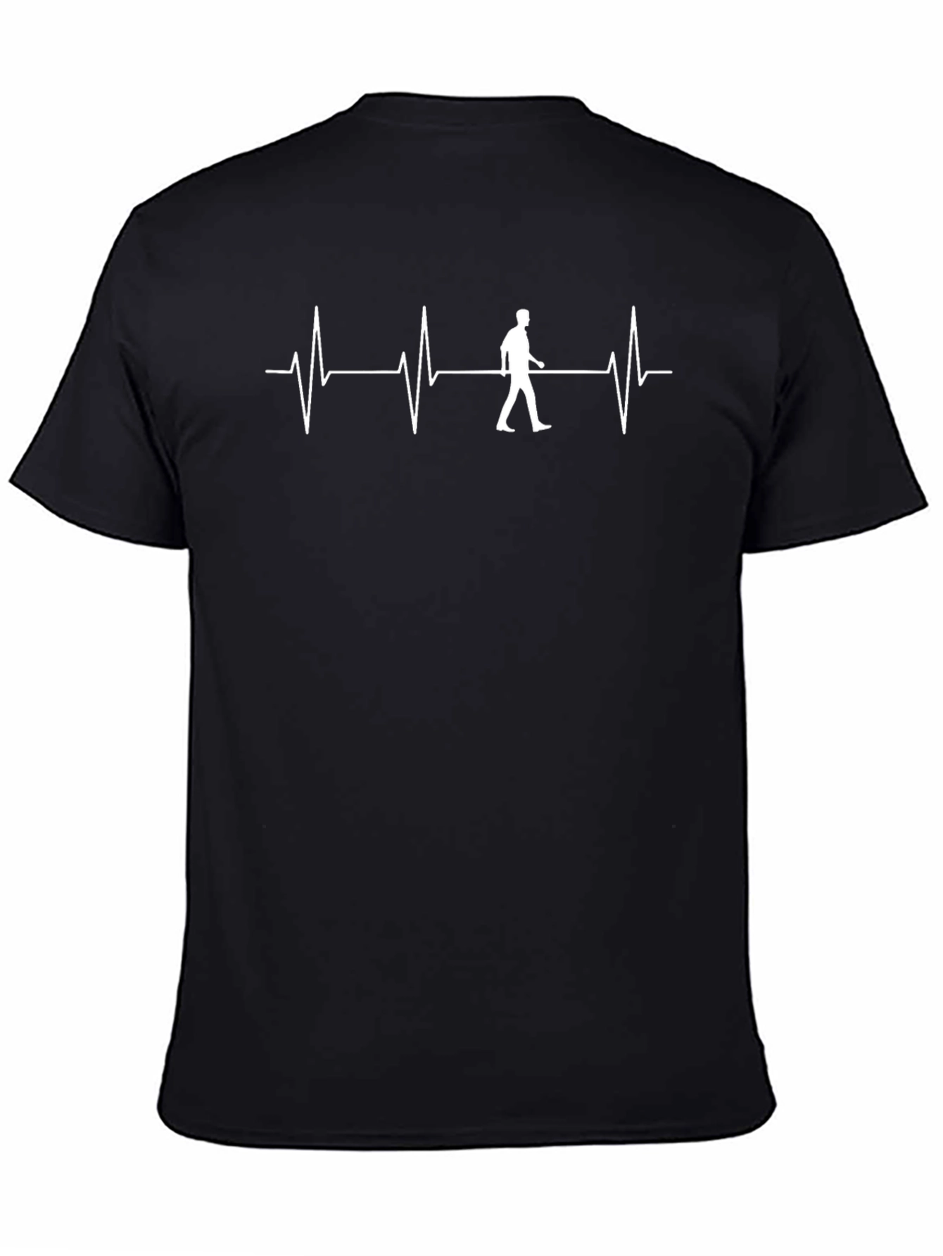 Heartbeat Walker Graphic Tee - Black Cotton T-Shirt
