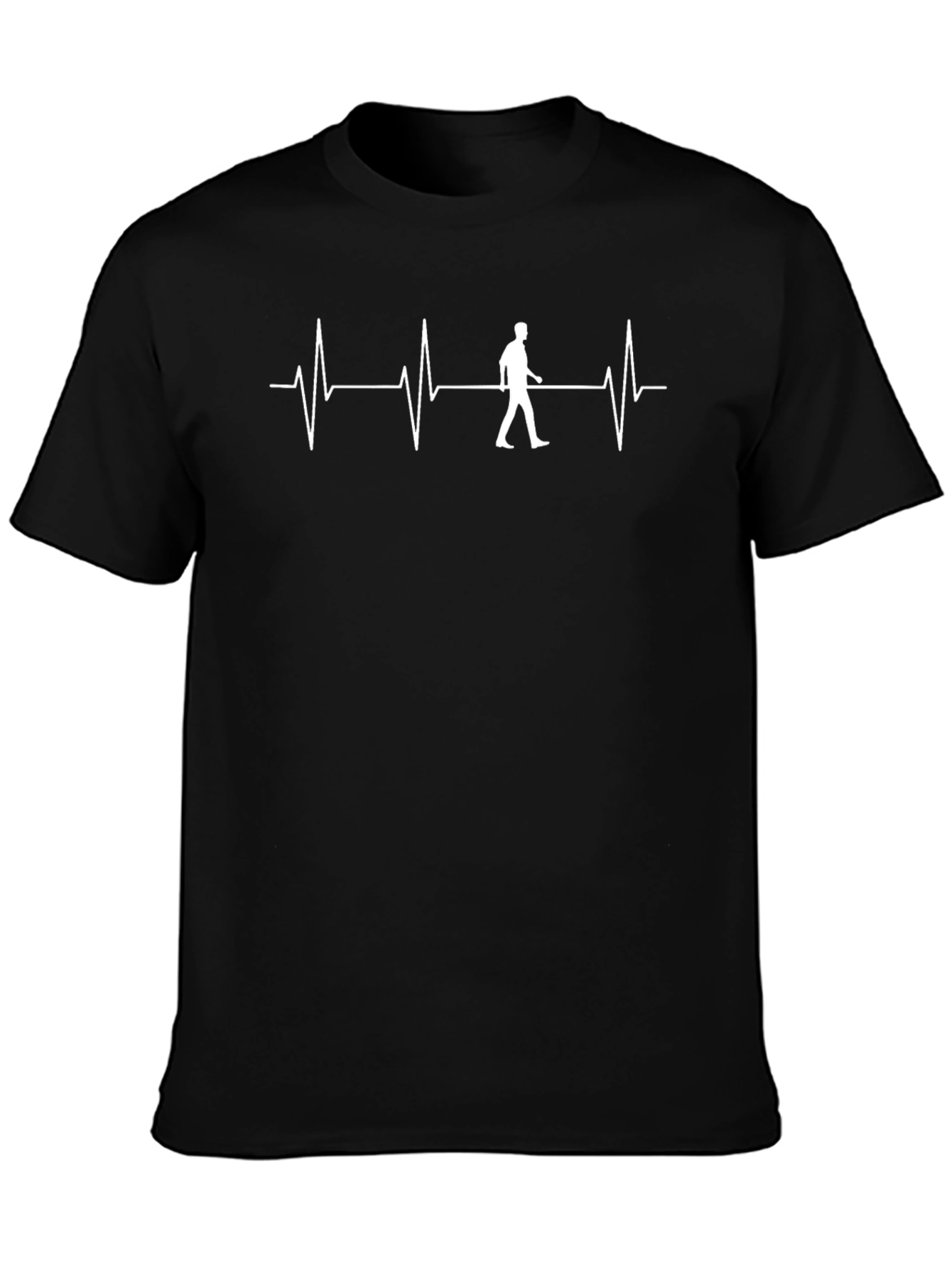 Heartbeat Walker Graphic Tee - Black Cotton T-Shirt