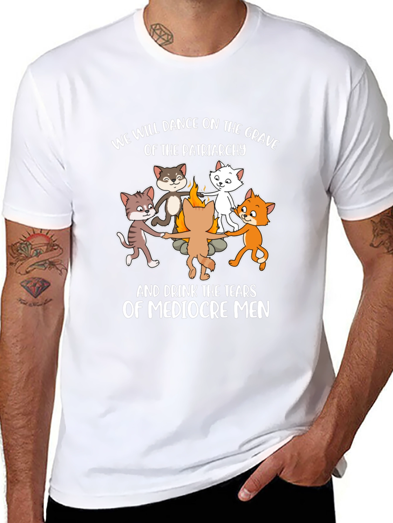 Feminist Cats Dancing Graphic Tee