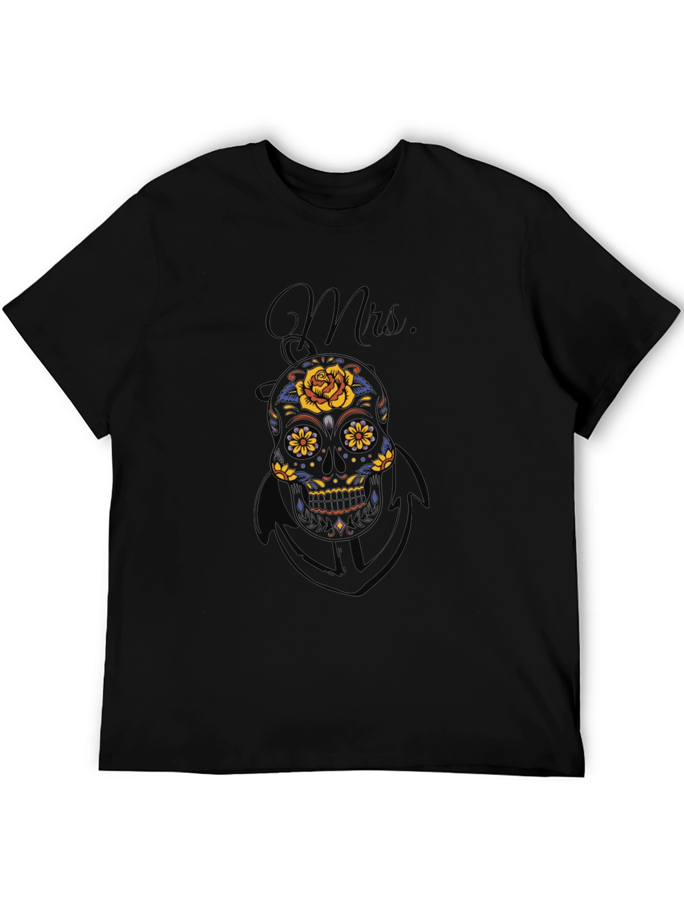 Mrs. Sugar Skull Graphic Tee - Black