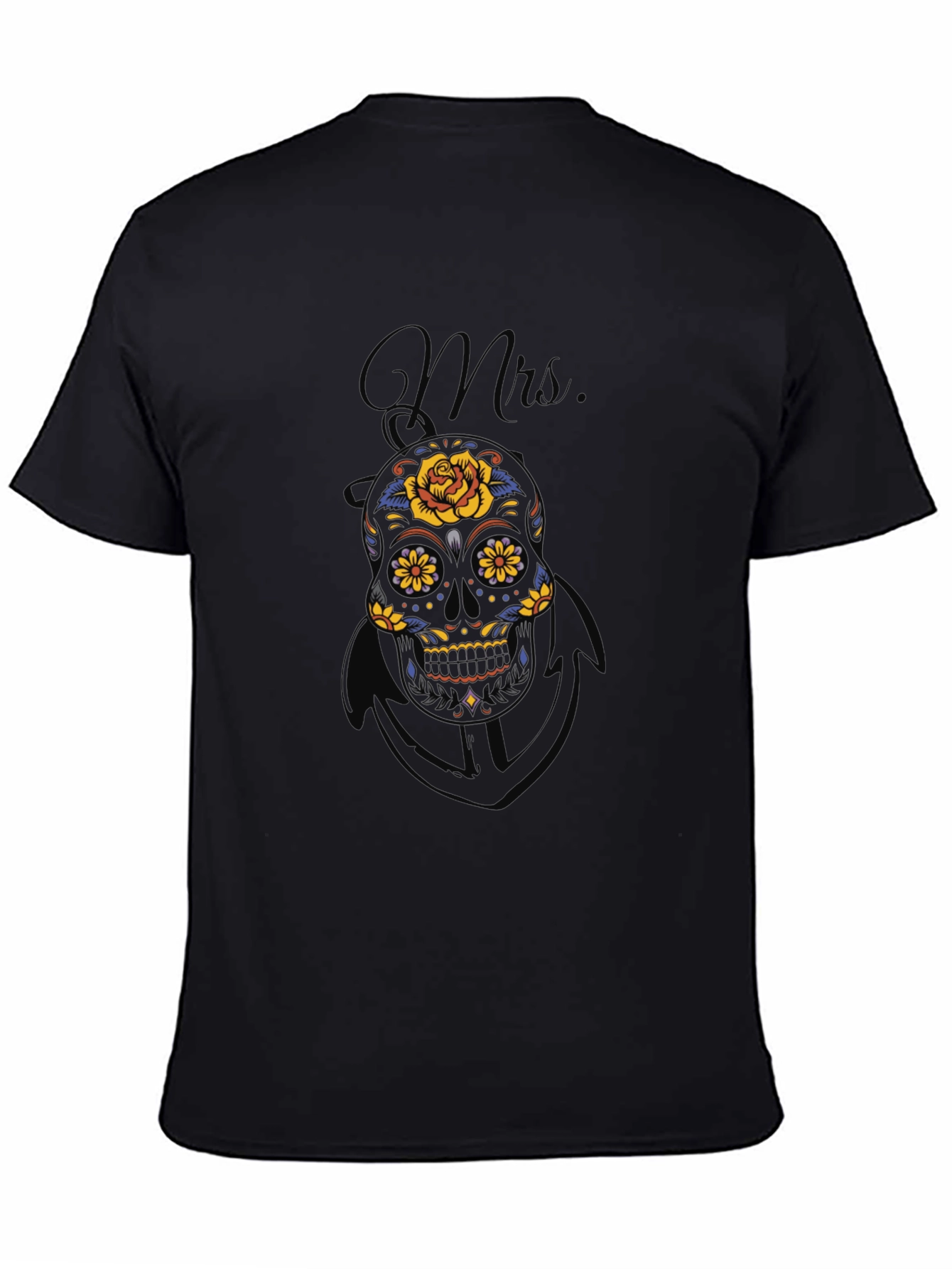 Mrs. Sugar Skull Graphic Tee - Black