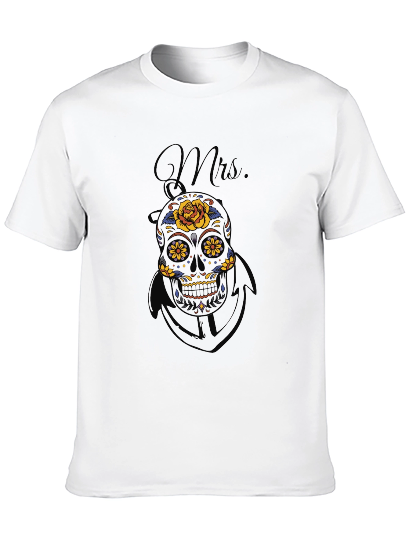 Mrs. Sugar Skull Graphic Tee - Black