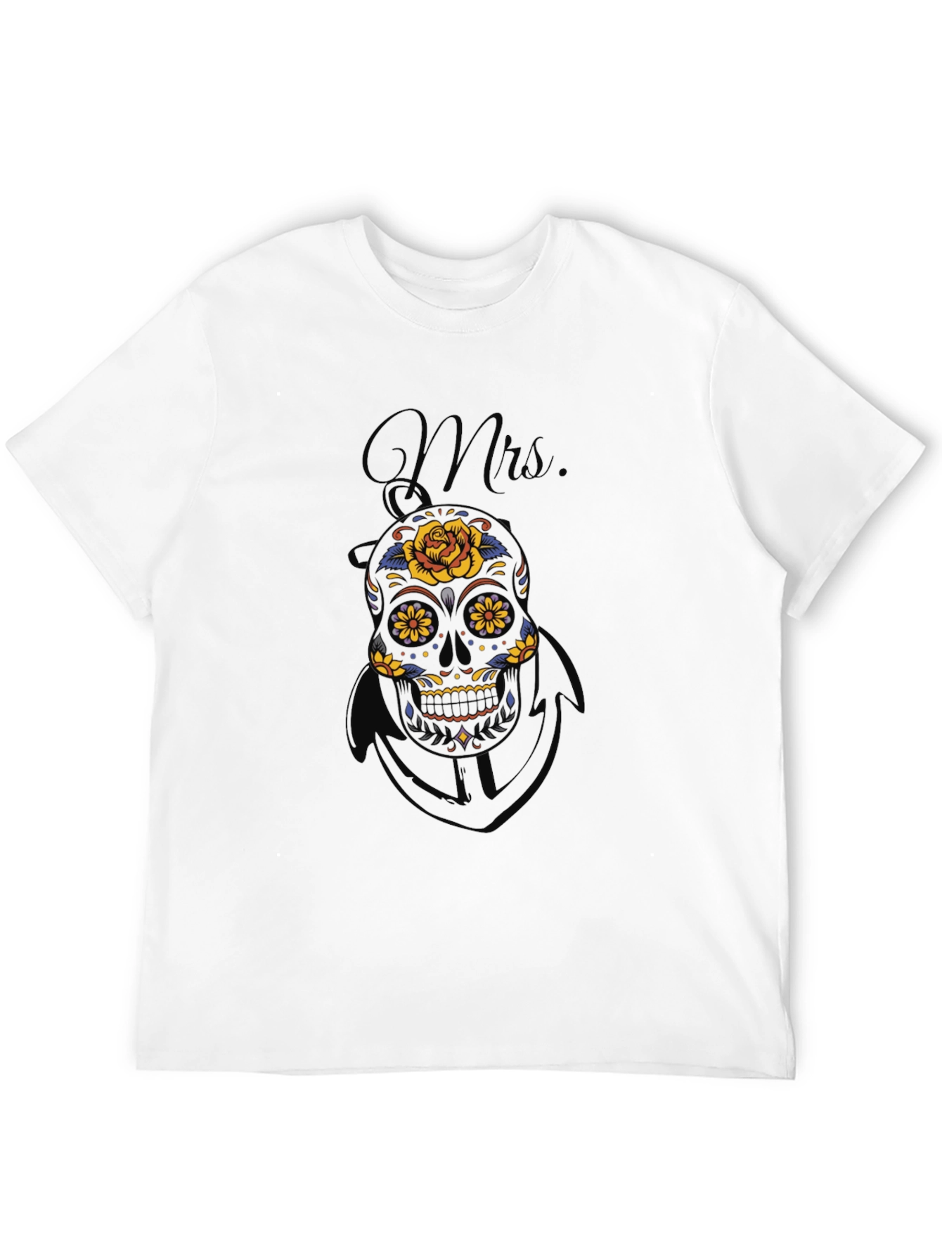 Mrs. Sugar Skull Graphic Tee - Black