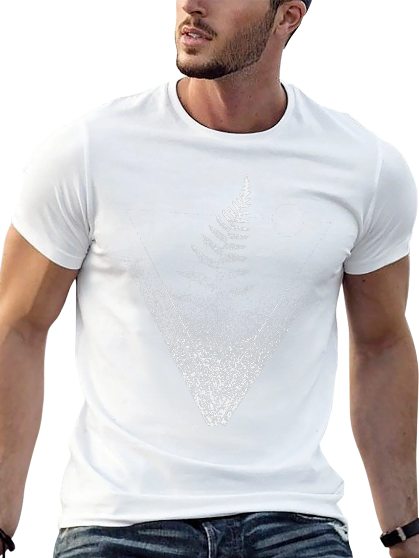 Fern Triangle Graphic Tee - Nature Inspired Design
