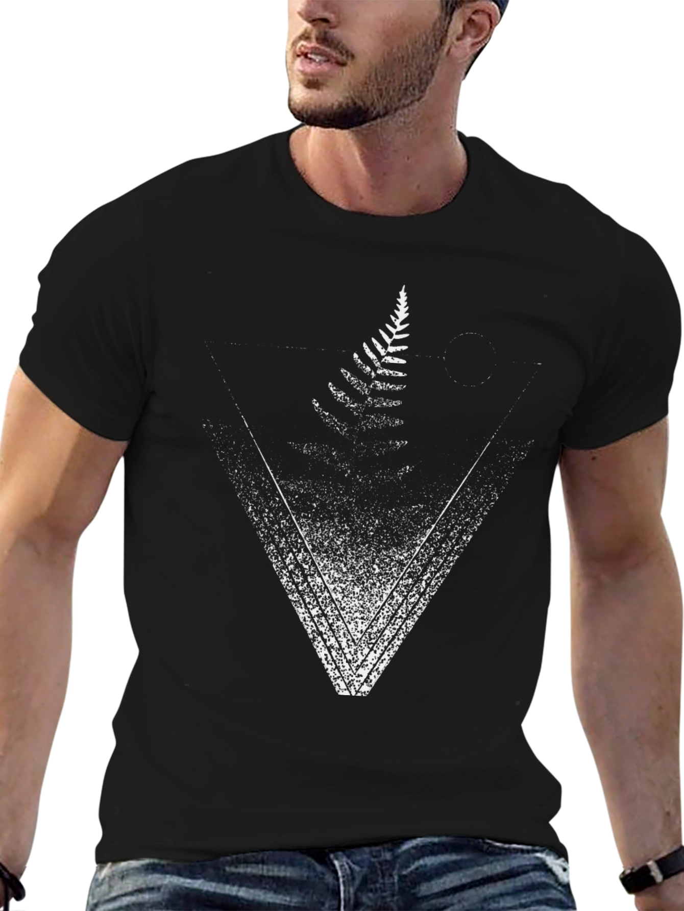 Fern Triangle Graphic Tee - Nature Inspired Design