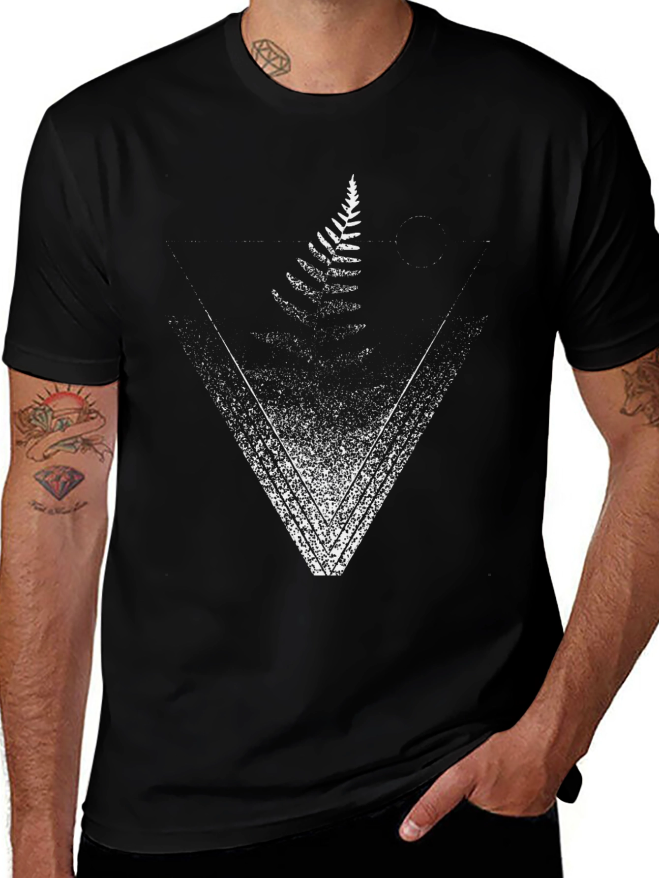 Fern Triangle Graphic Tee - Nature Inspired Design