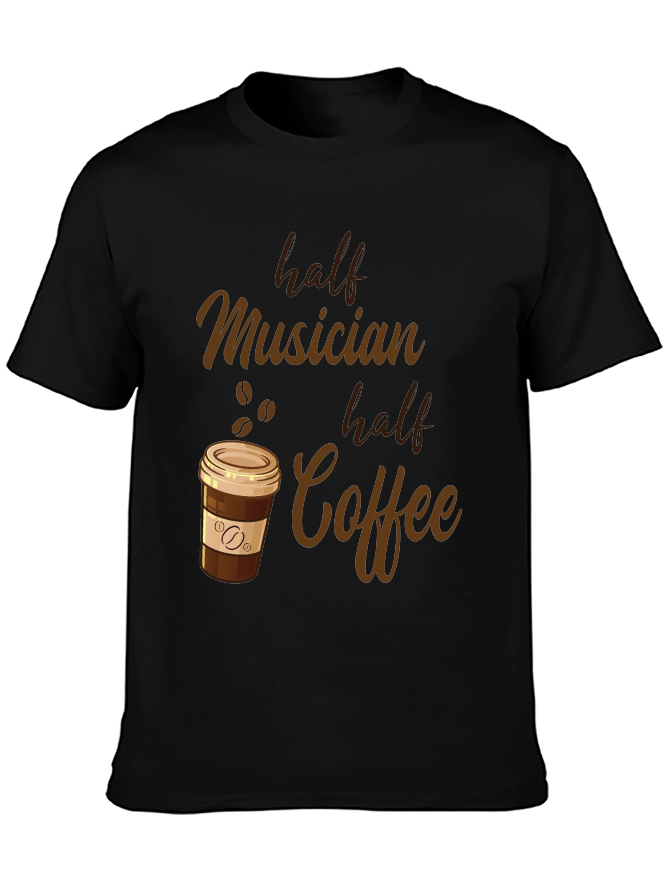 Half Musician Half Coffee Black T-Shirt