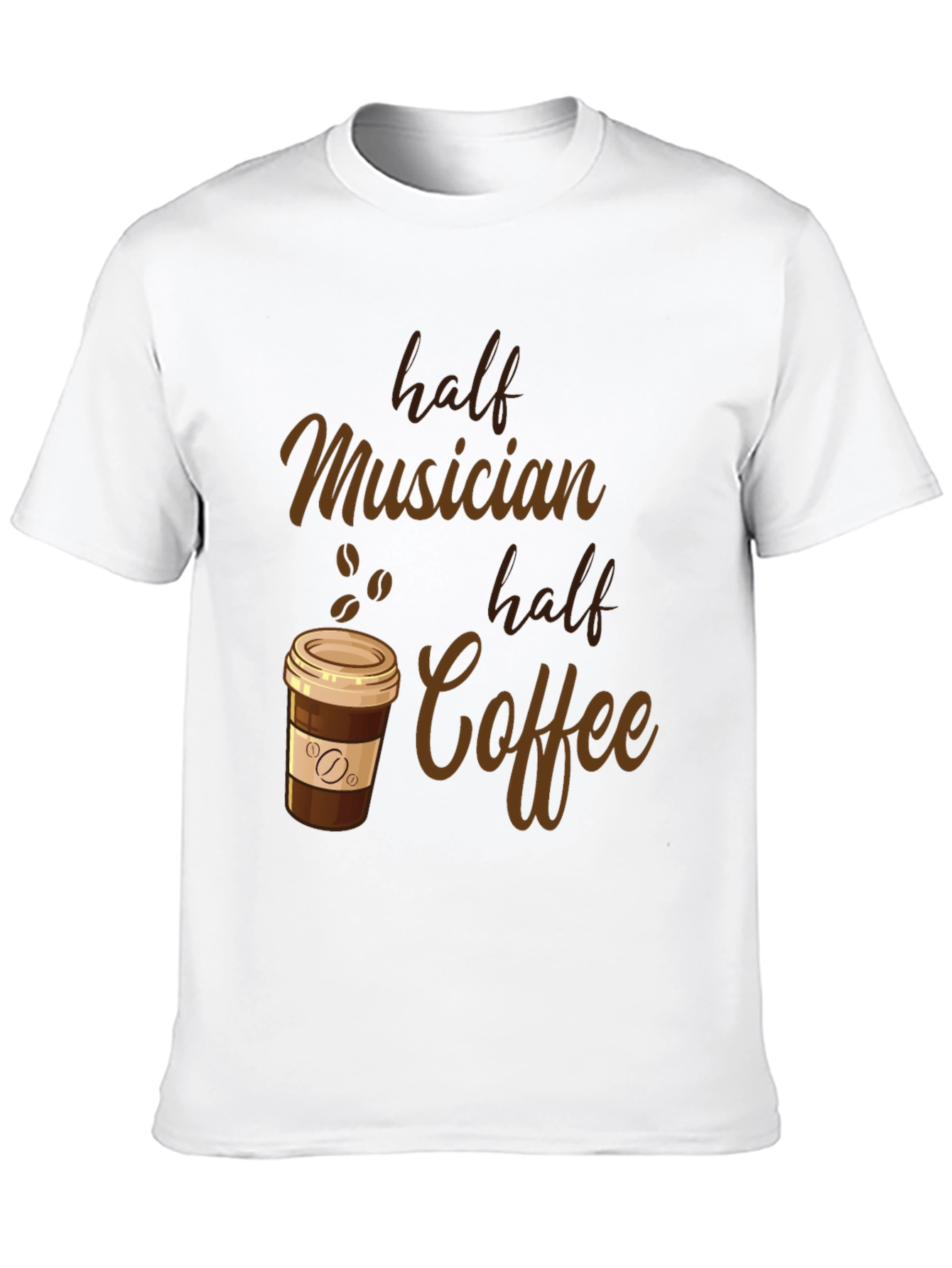 Half Musician Half Coffee Black T-Shirt
