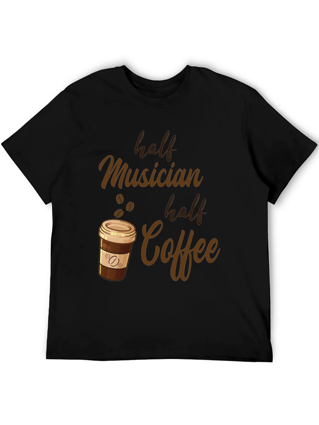 Half Musician Half Coffee Black T-Shirt