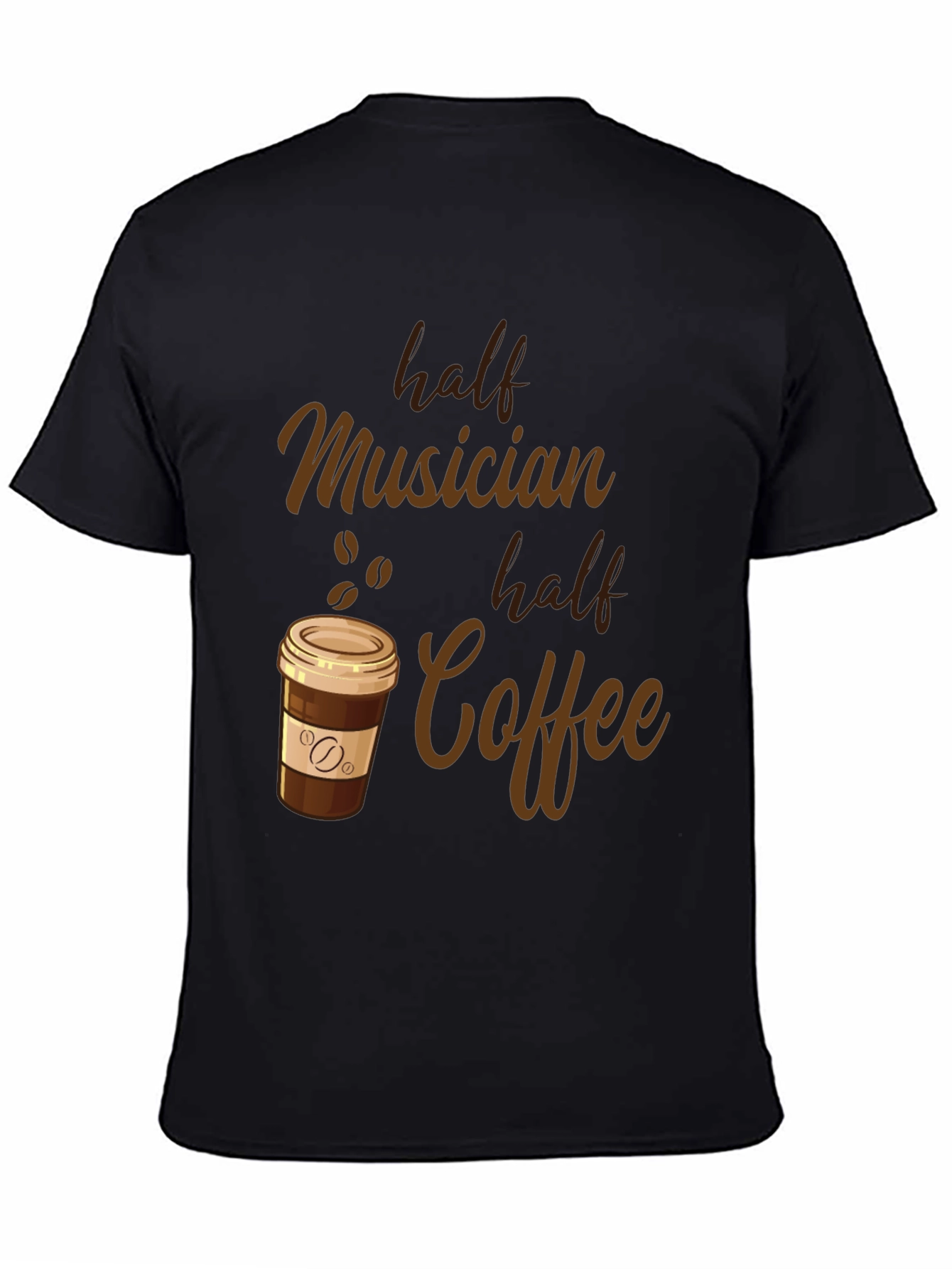 Half Musician Half Coffee Black T-Shirt