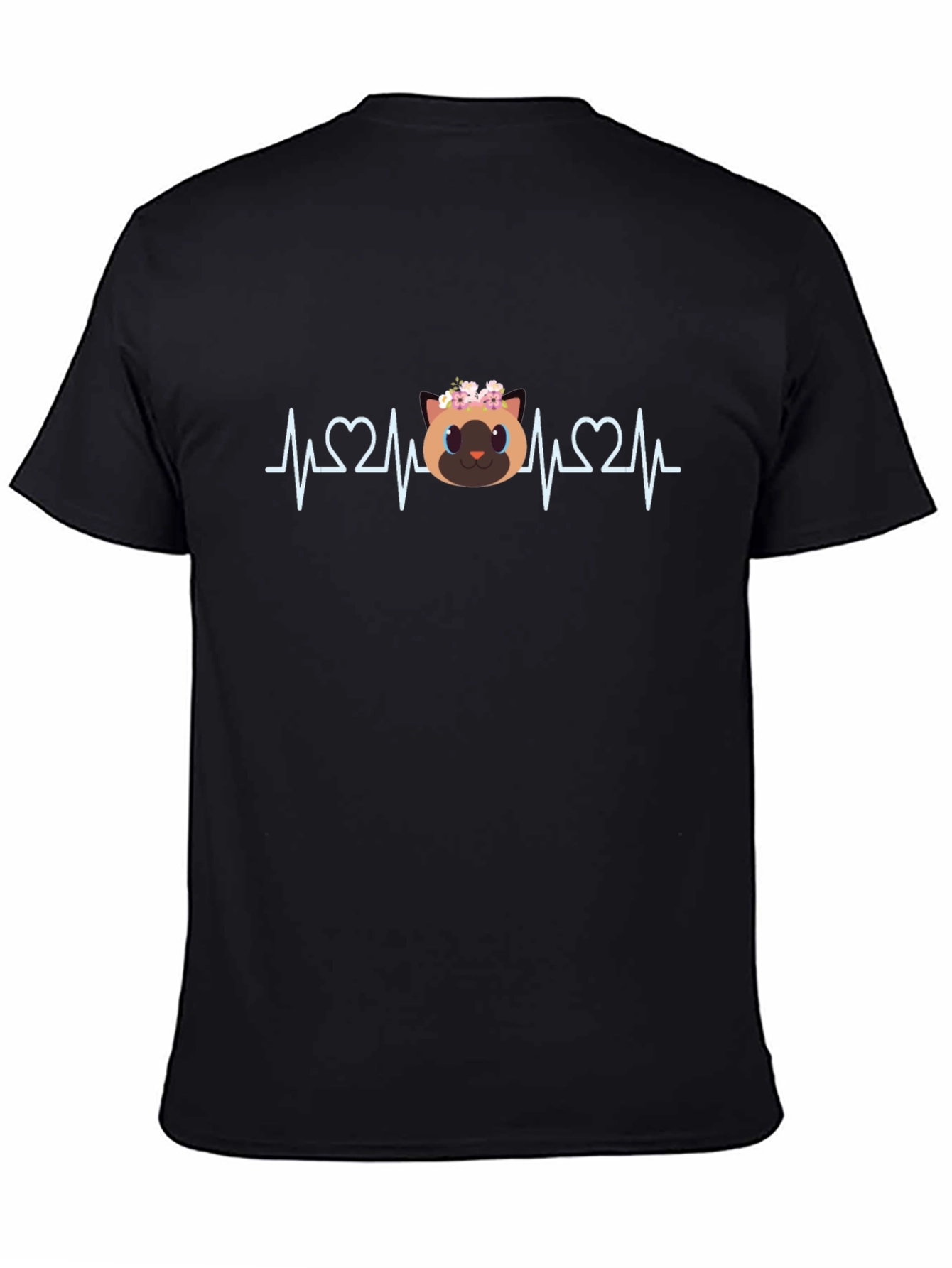 Cat Lover ECG Heartbeat T-Shirt
