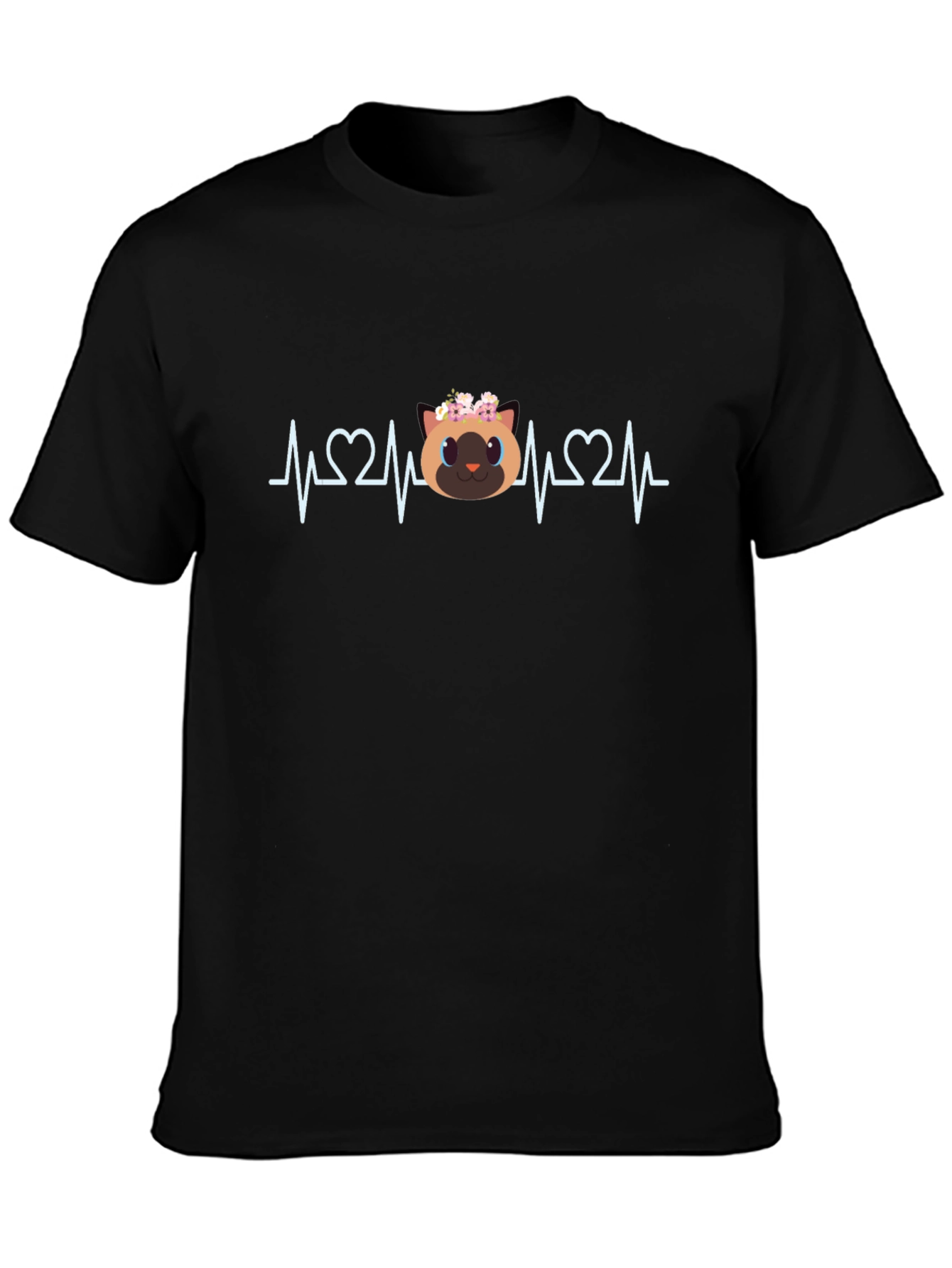 Cat Lover ECG Heartbeat T-Shirt