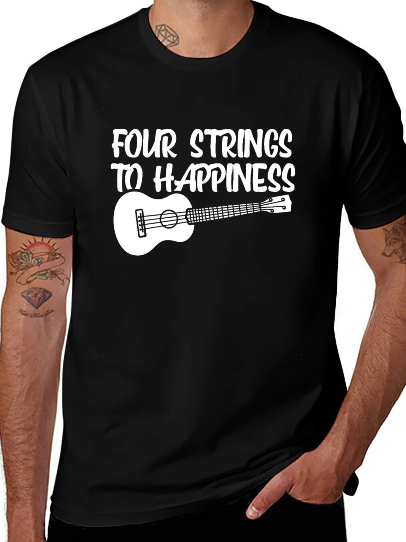 Four Strings to Happiness Graphic T-Shirt