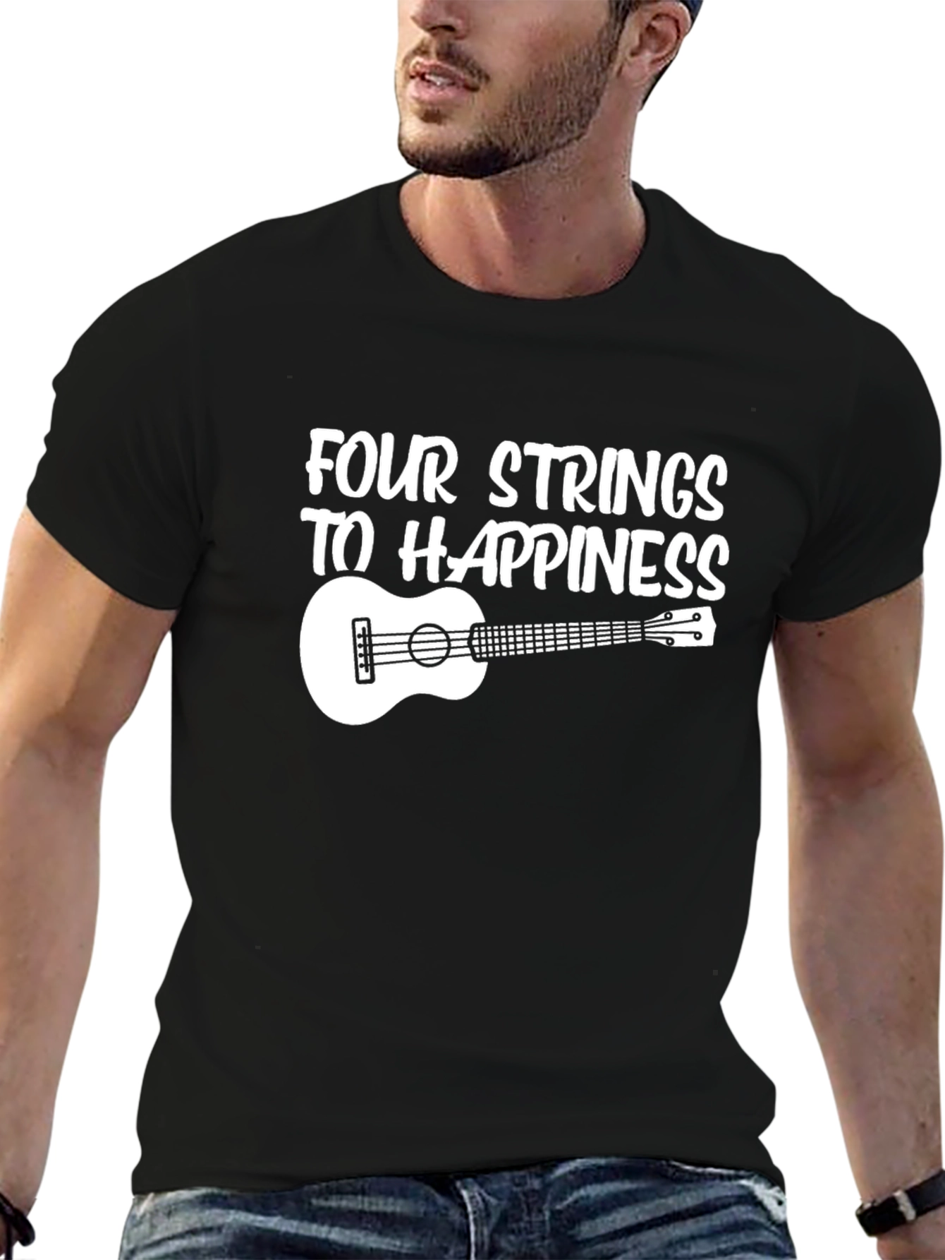Four Strings to Happiness Graphic T-Shirt