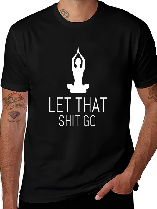 Let That Go Yoga Tee - Black Cotton Comfort