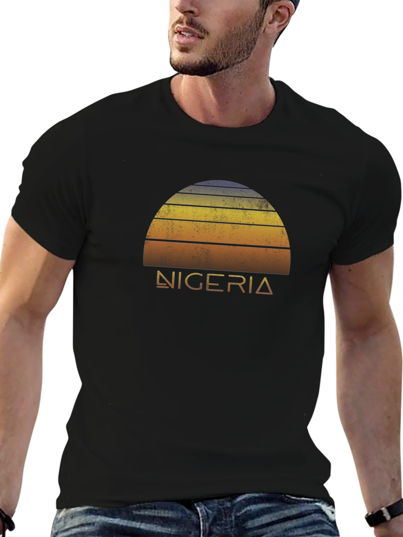 Nigeria Sunset Retro T-Shirt