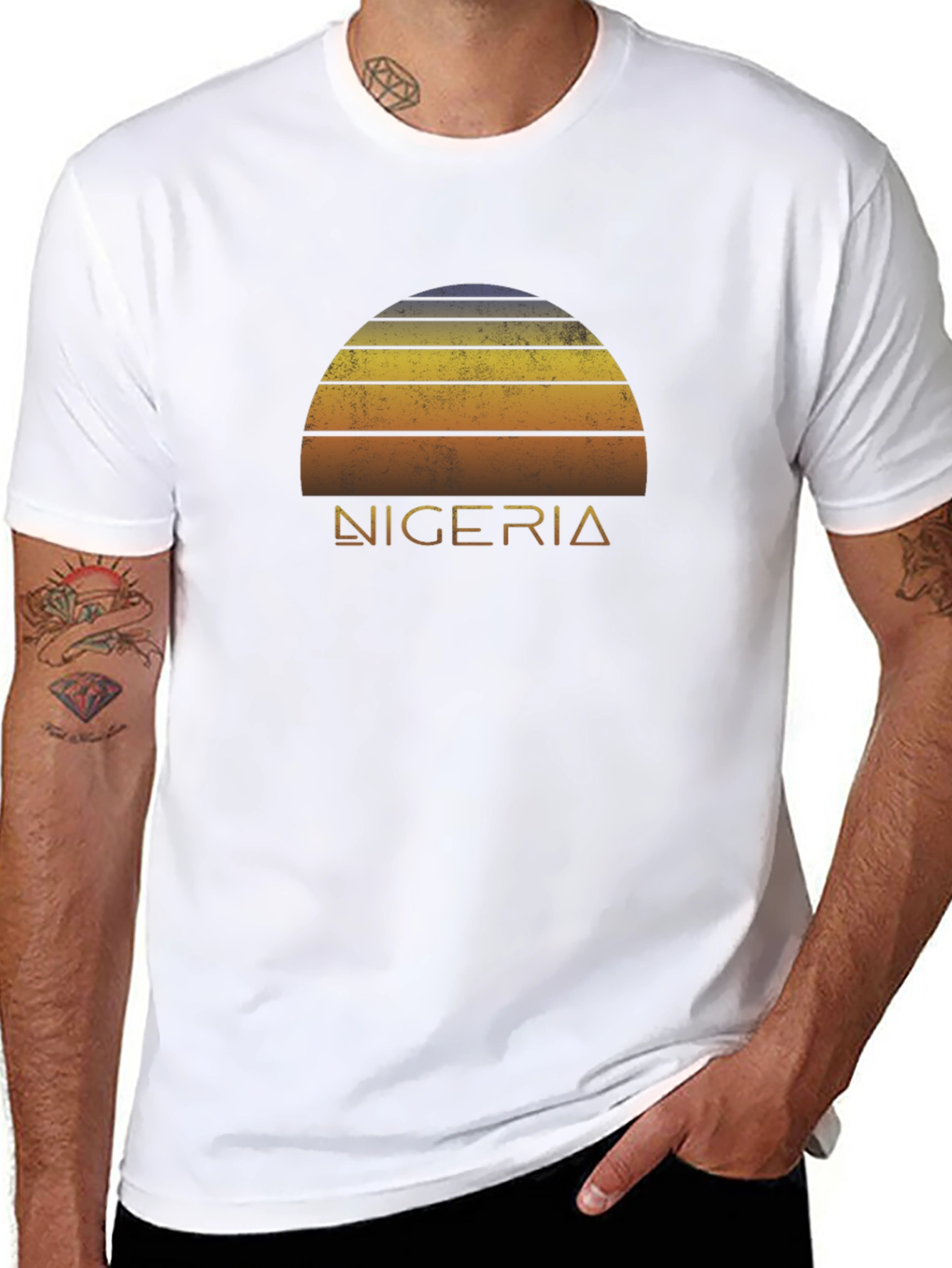 Nigeria Sunset Retro T-Shirt