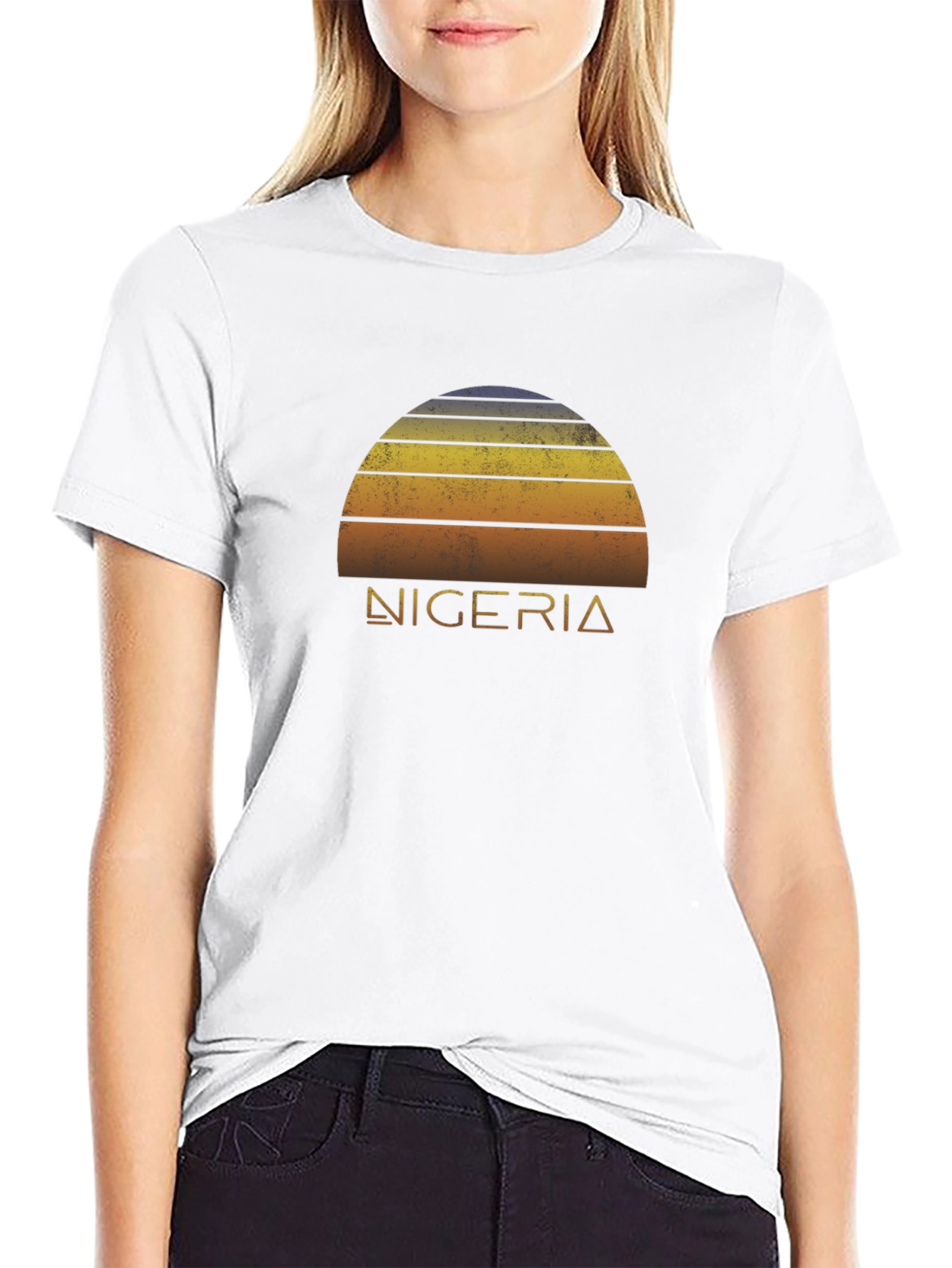 Nigeria Sunset Retro T-Shirt