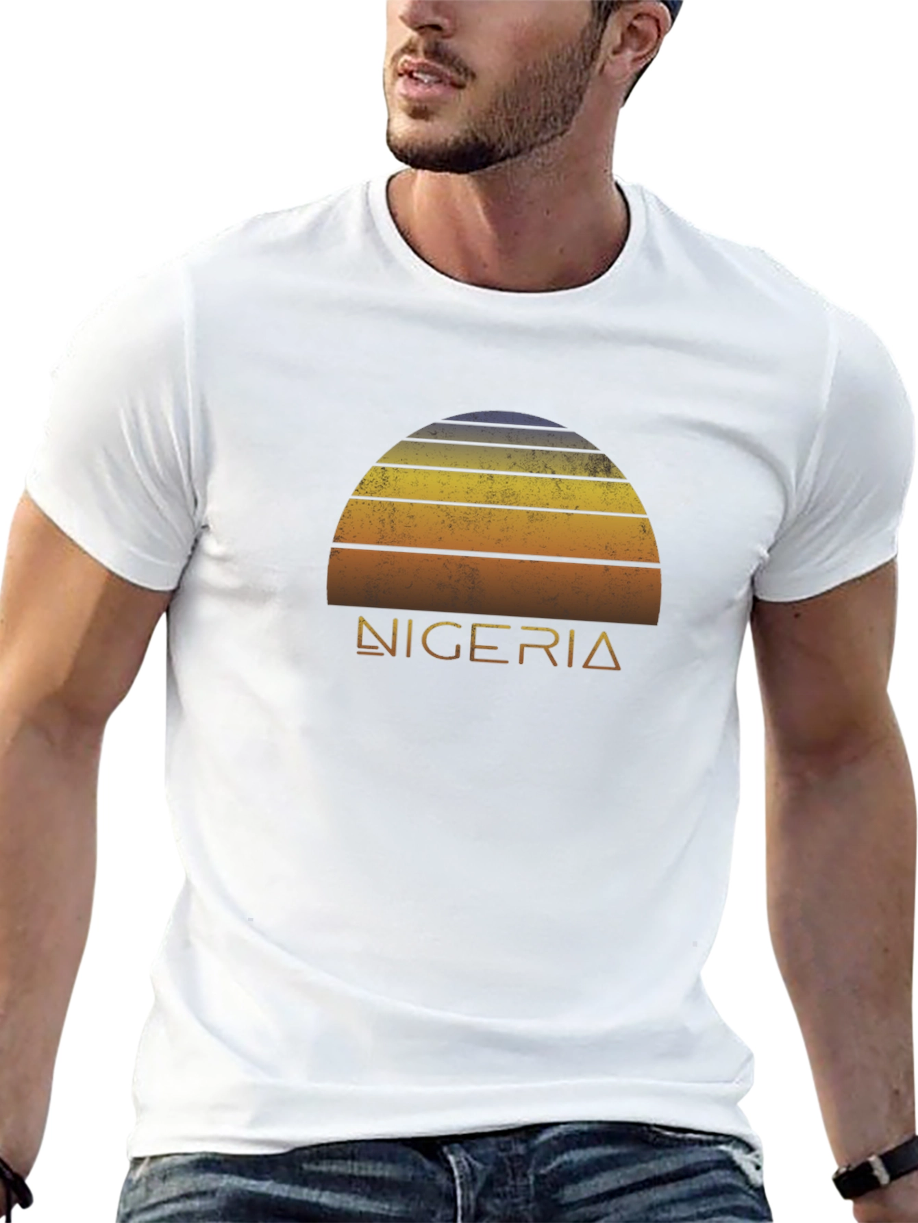 Nigeria Sunset Retro T-Shirt