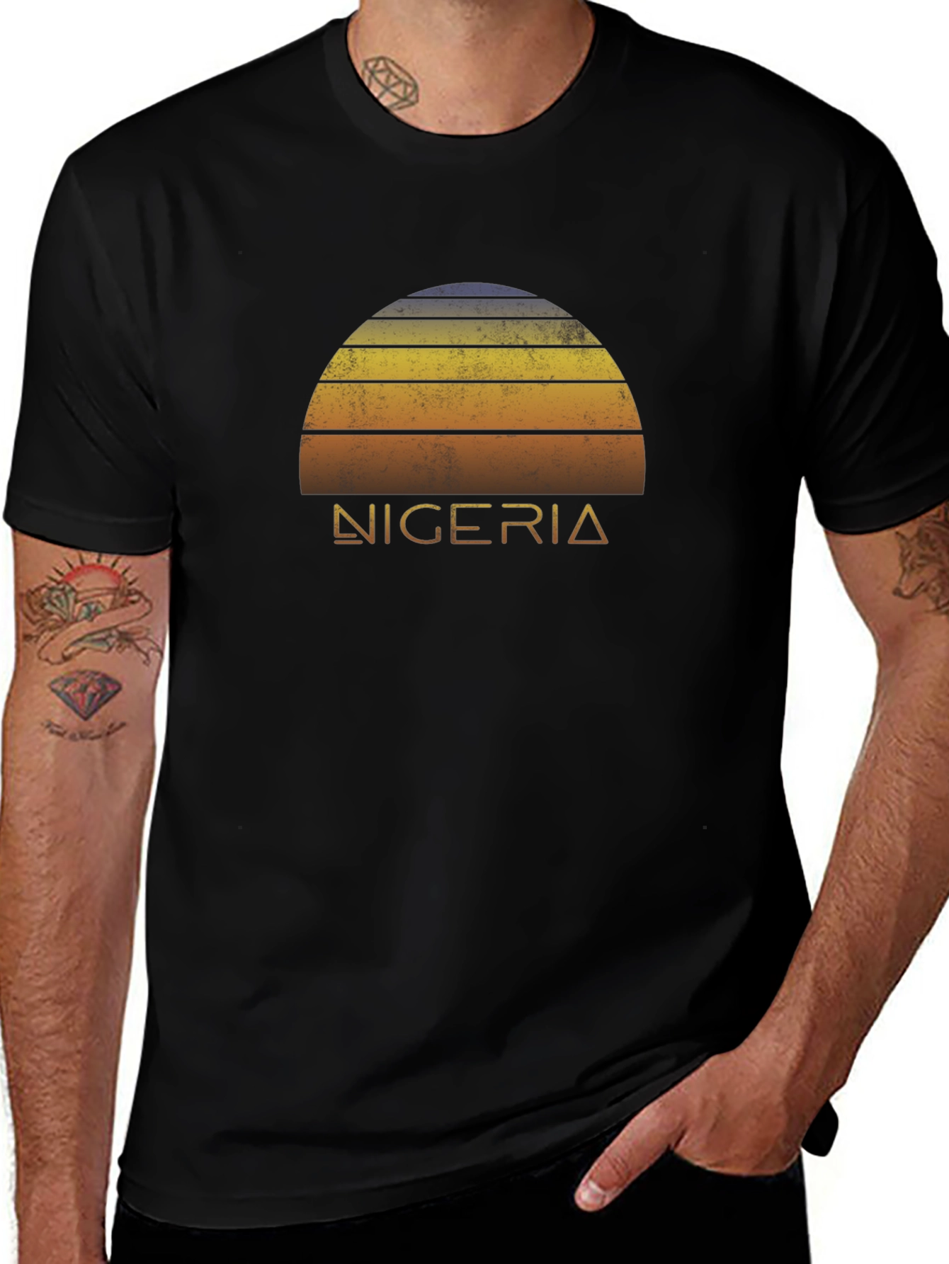 Nigeria Sunset Retro T-Shirt