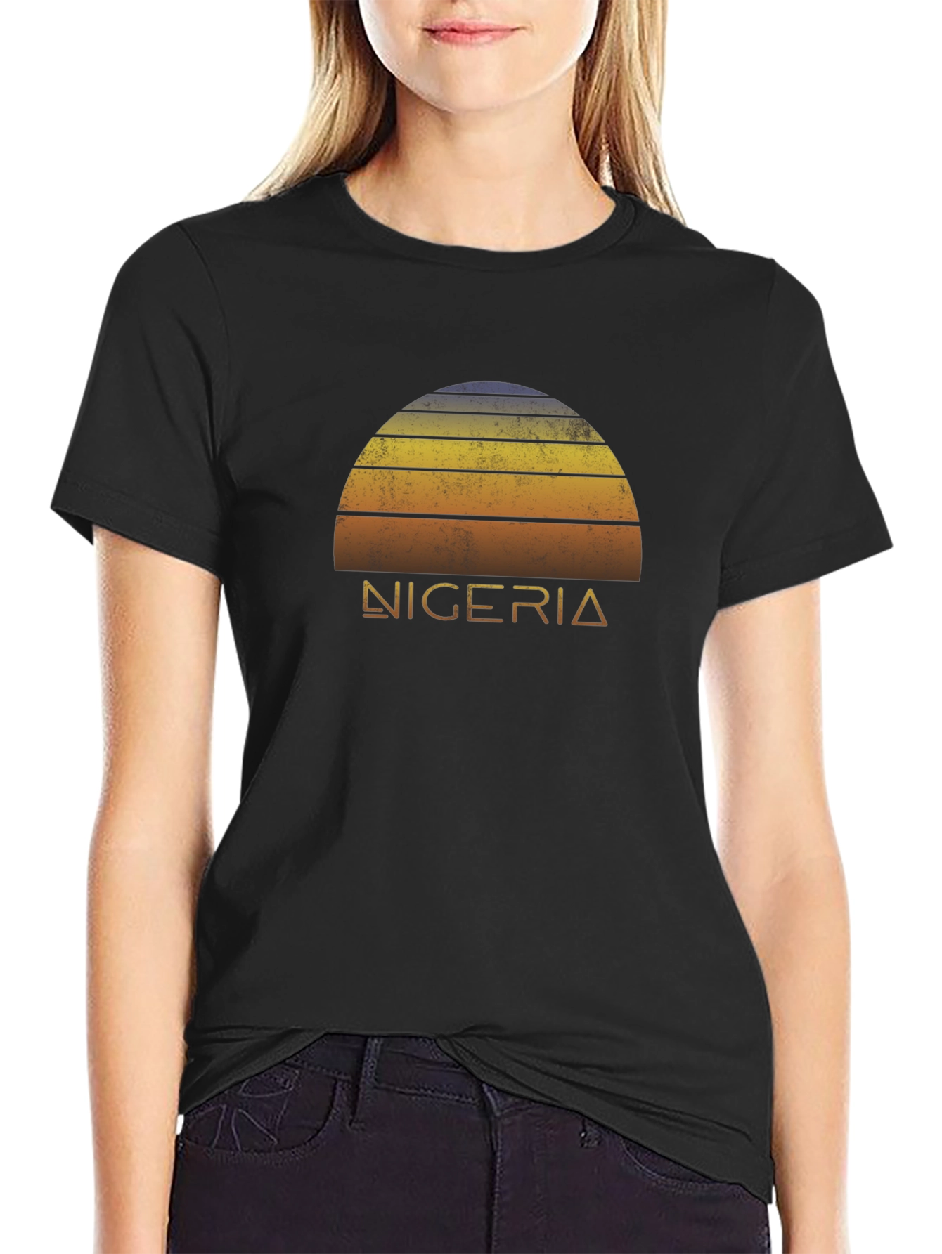 Nigeria Sunset Retro T-Shirt