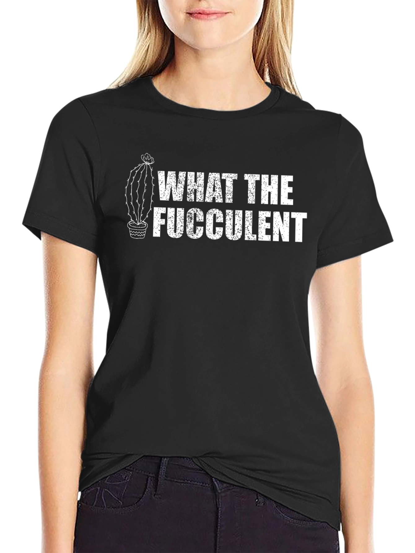 What the Fucculent Funny Cactus Graphic Tee