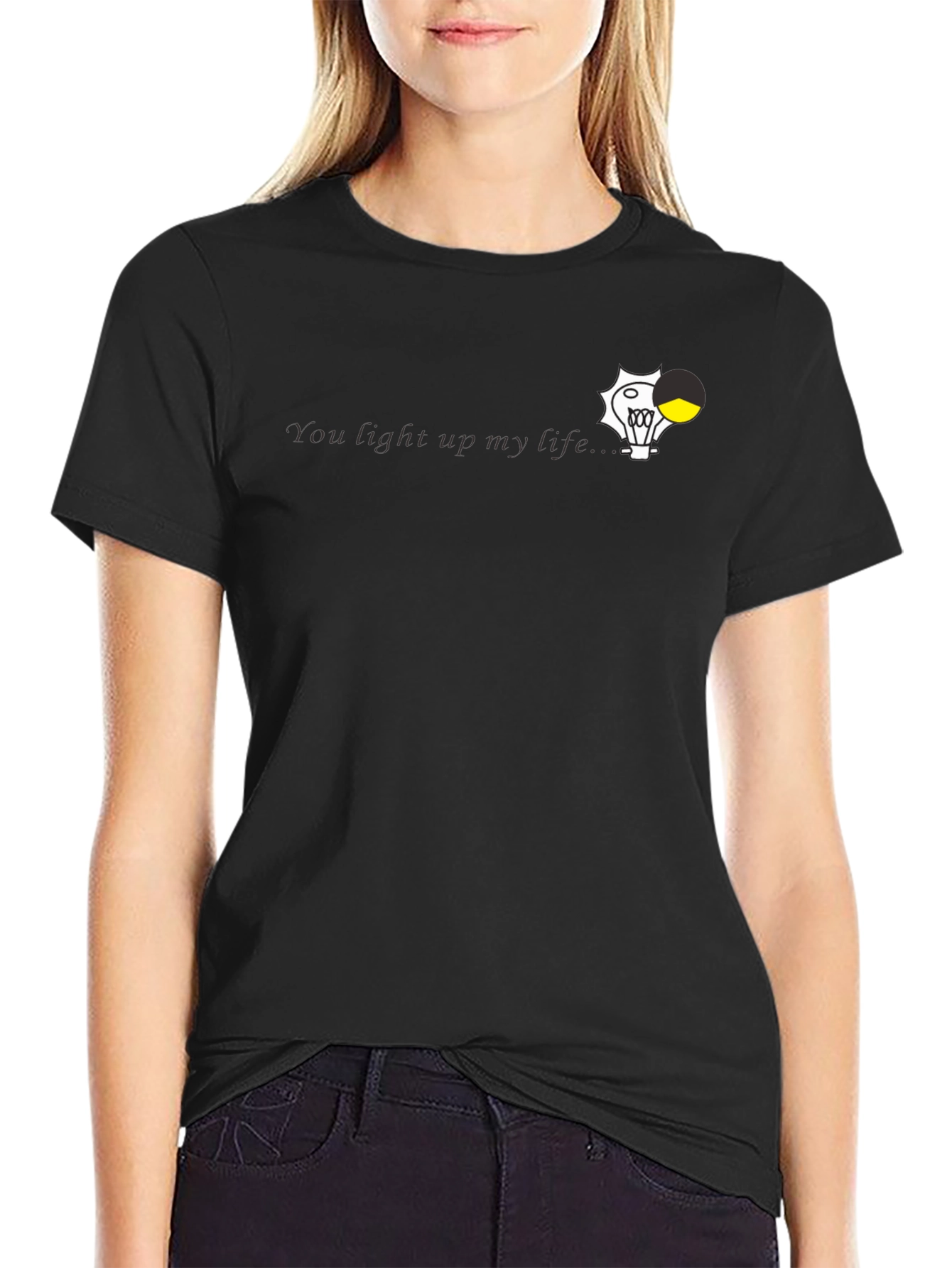 You Light Up My Life Black Graphic Tee