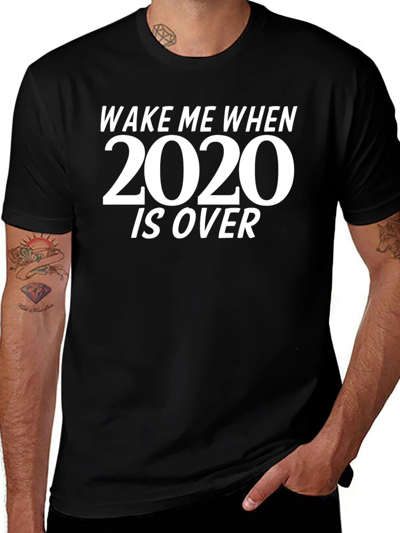 Wake Me When 2020 Is Over Black T-Shirt