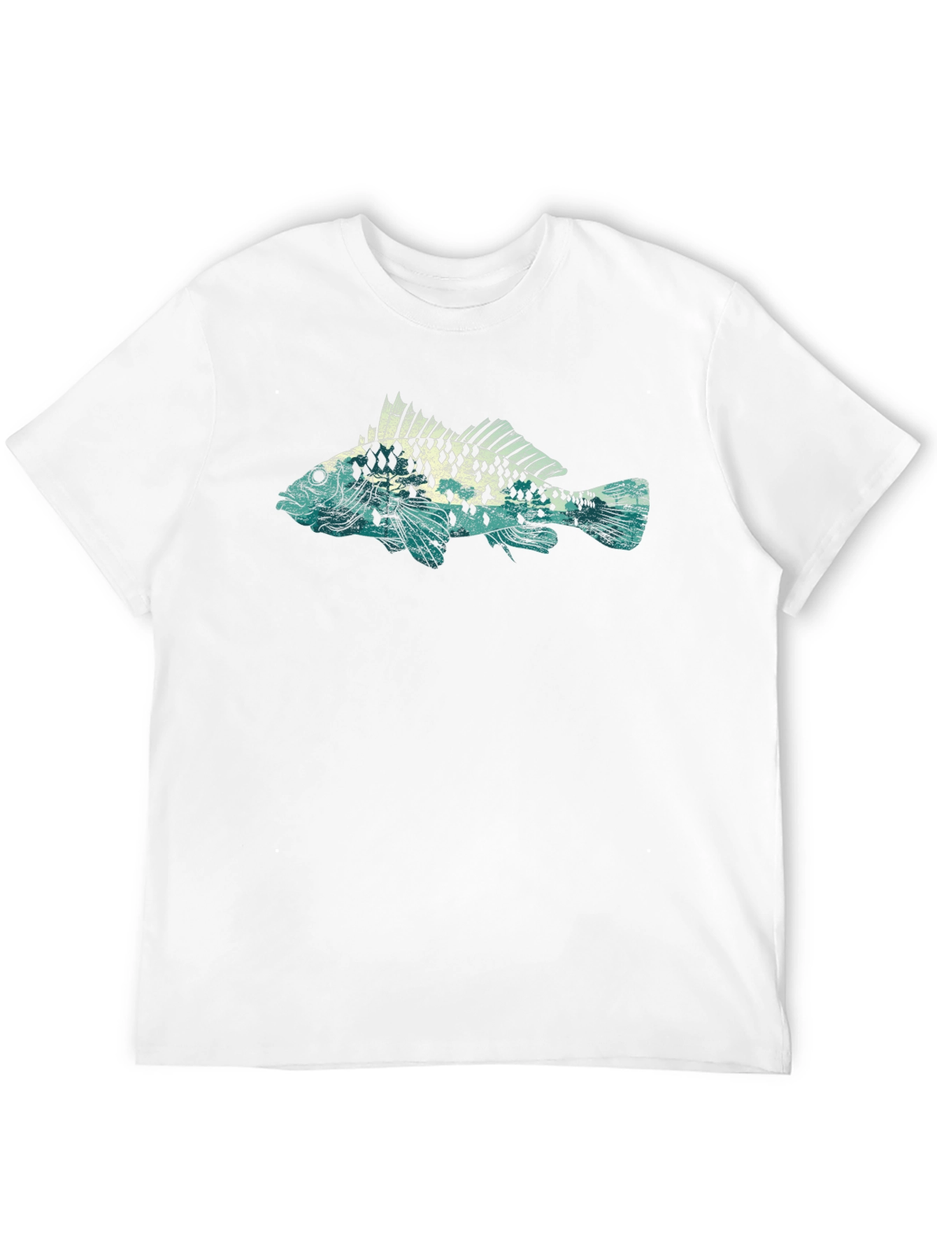 Mens Black T-Shirt with Fish Graphic