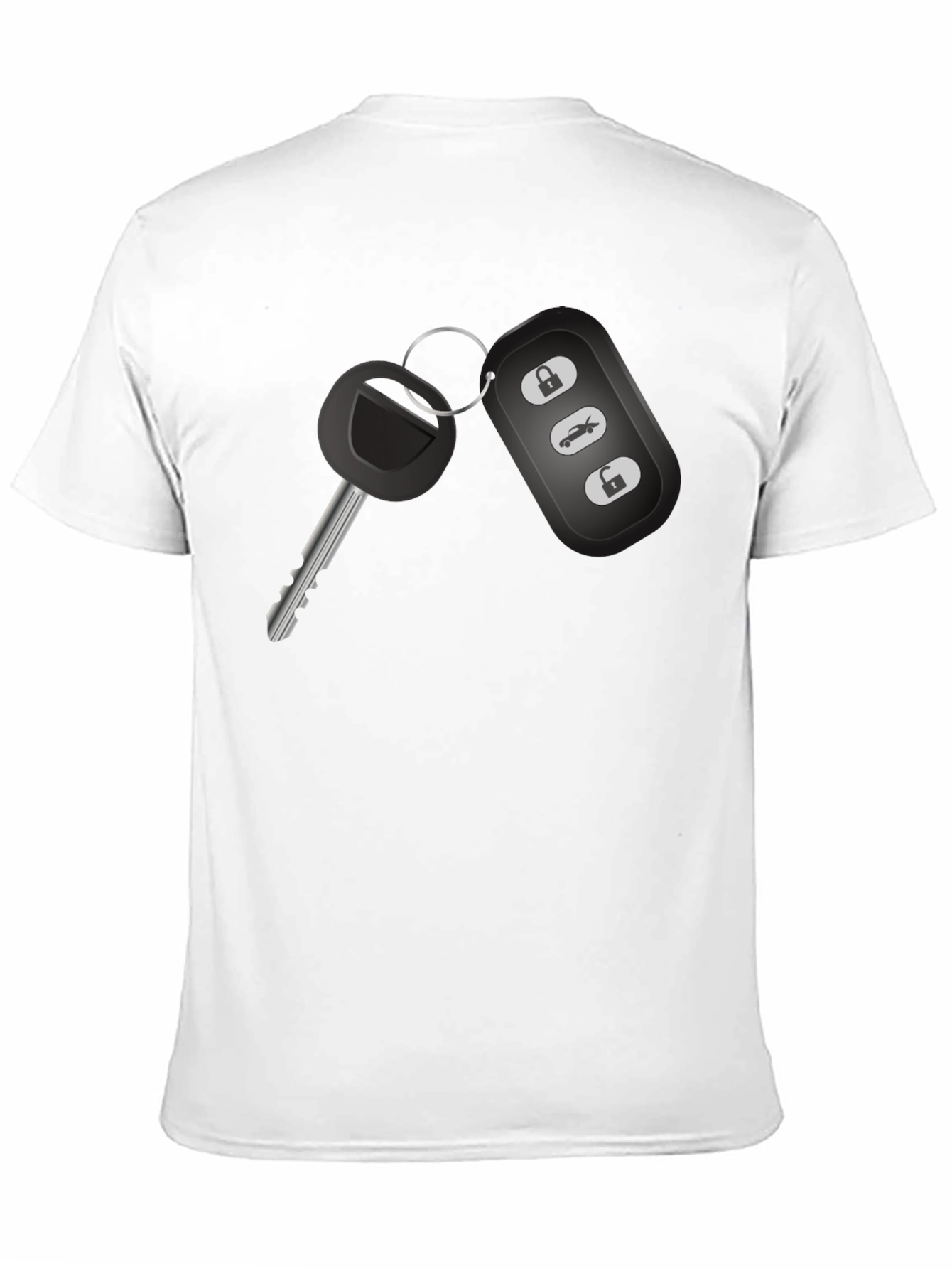 Car Key Graphic Tee - Black Cotton T-Shirt