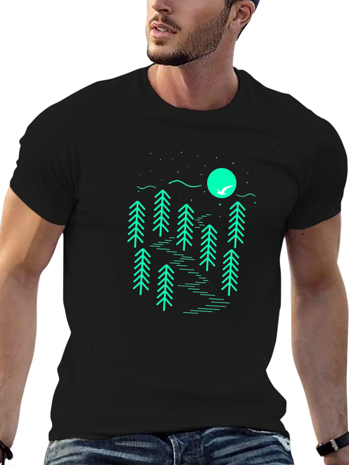 Minimalist Forest Graphic T-Shirt