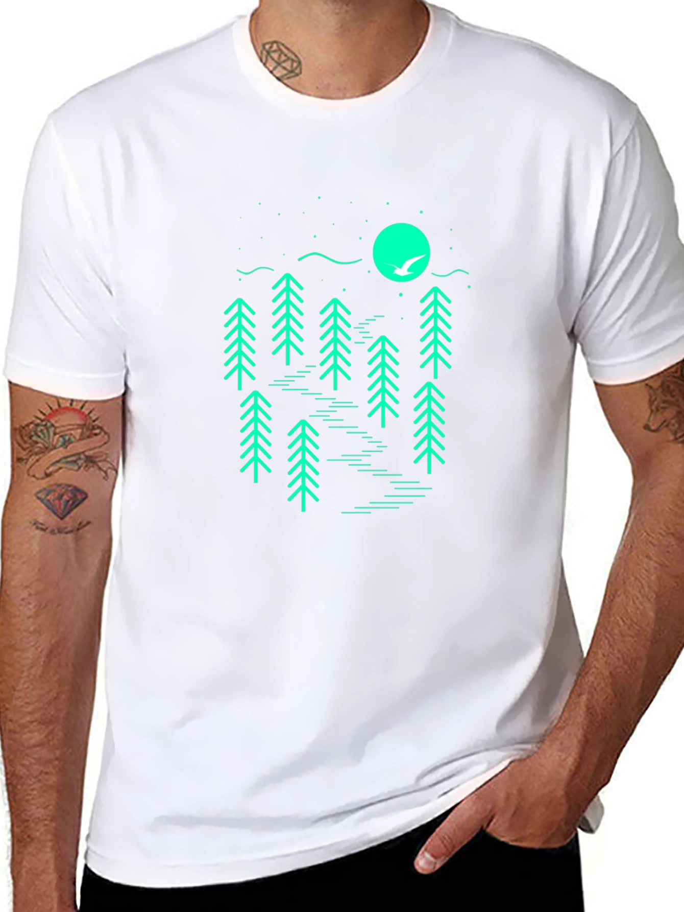 Minimalist Forest Graphic T-Shirt