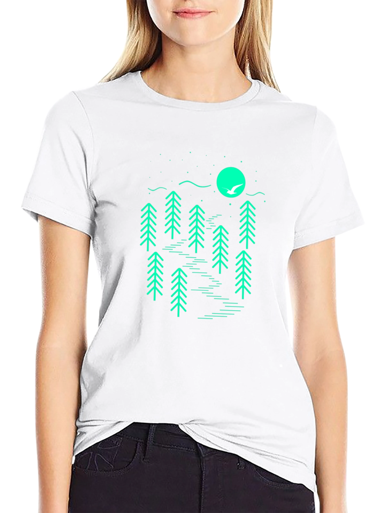 Minimalist Forest Graphic T-Shirt