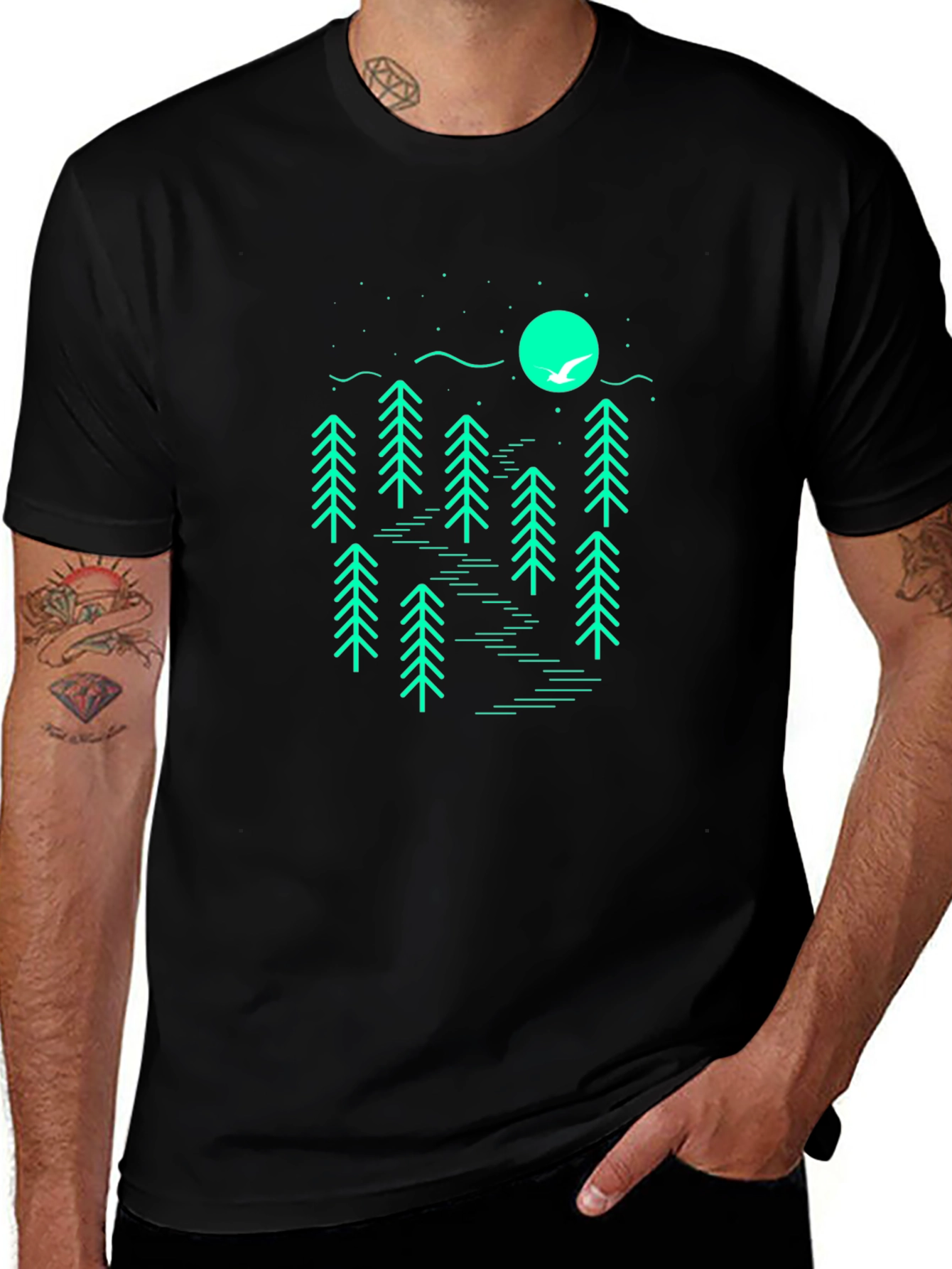 Minimalist Forest Graphic T-Shirt