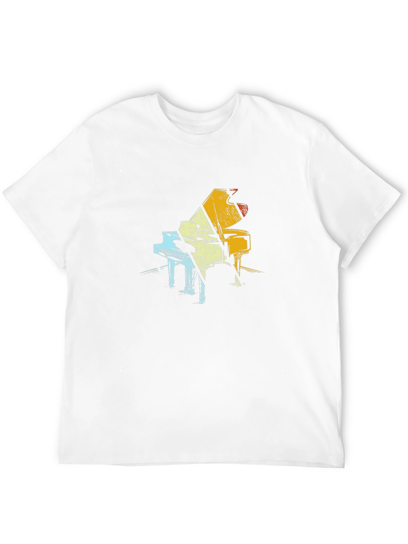 Retro Piano Graphic T-Shirt - Unisex