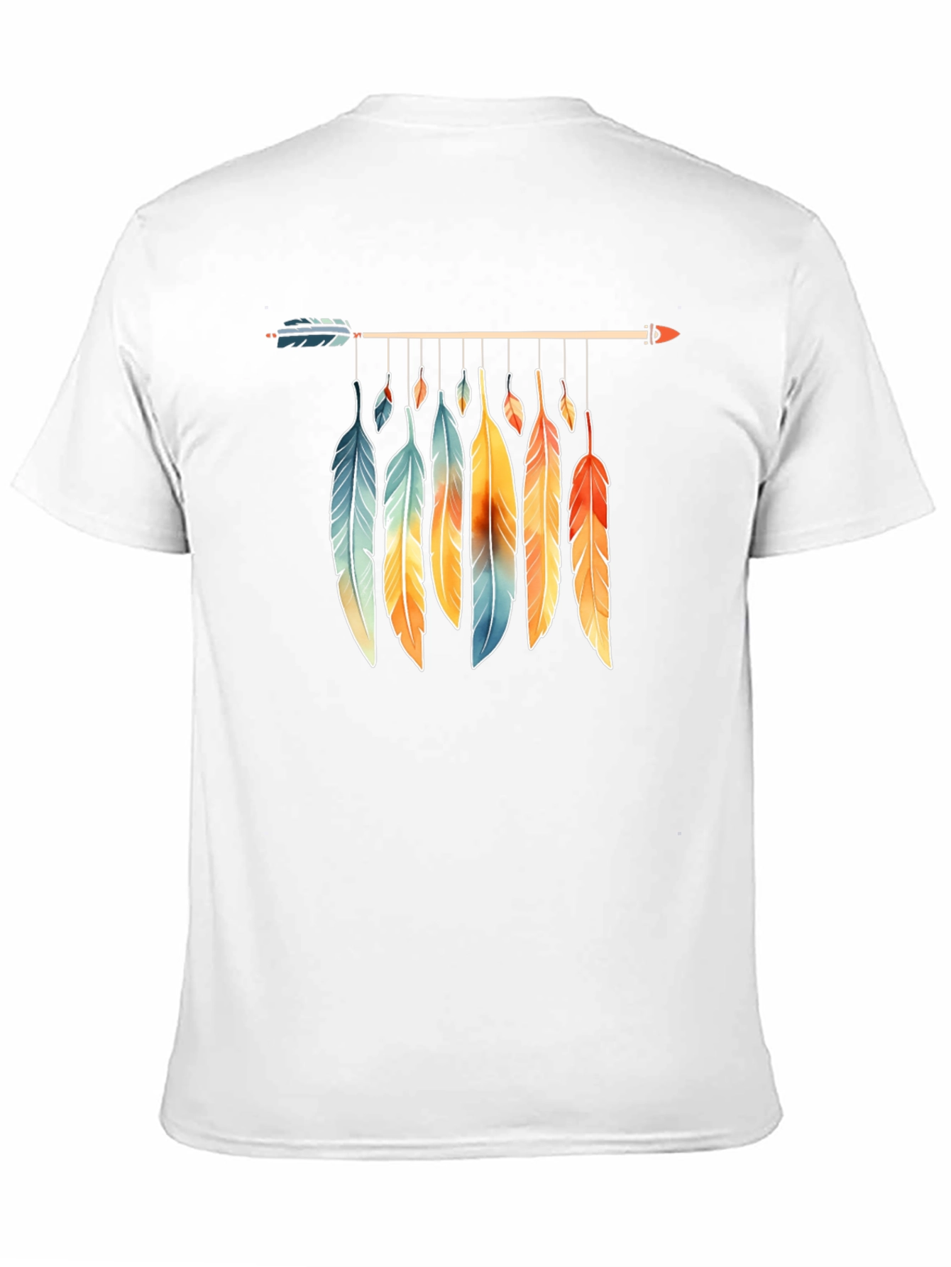 Feather Arrow Graphic Tee - Boho Style Black T-Shirt